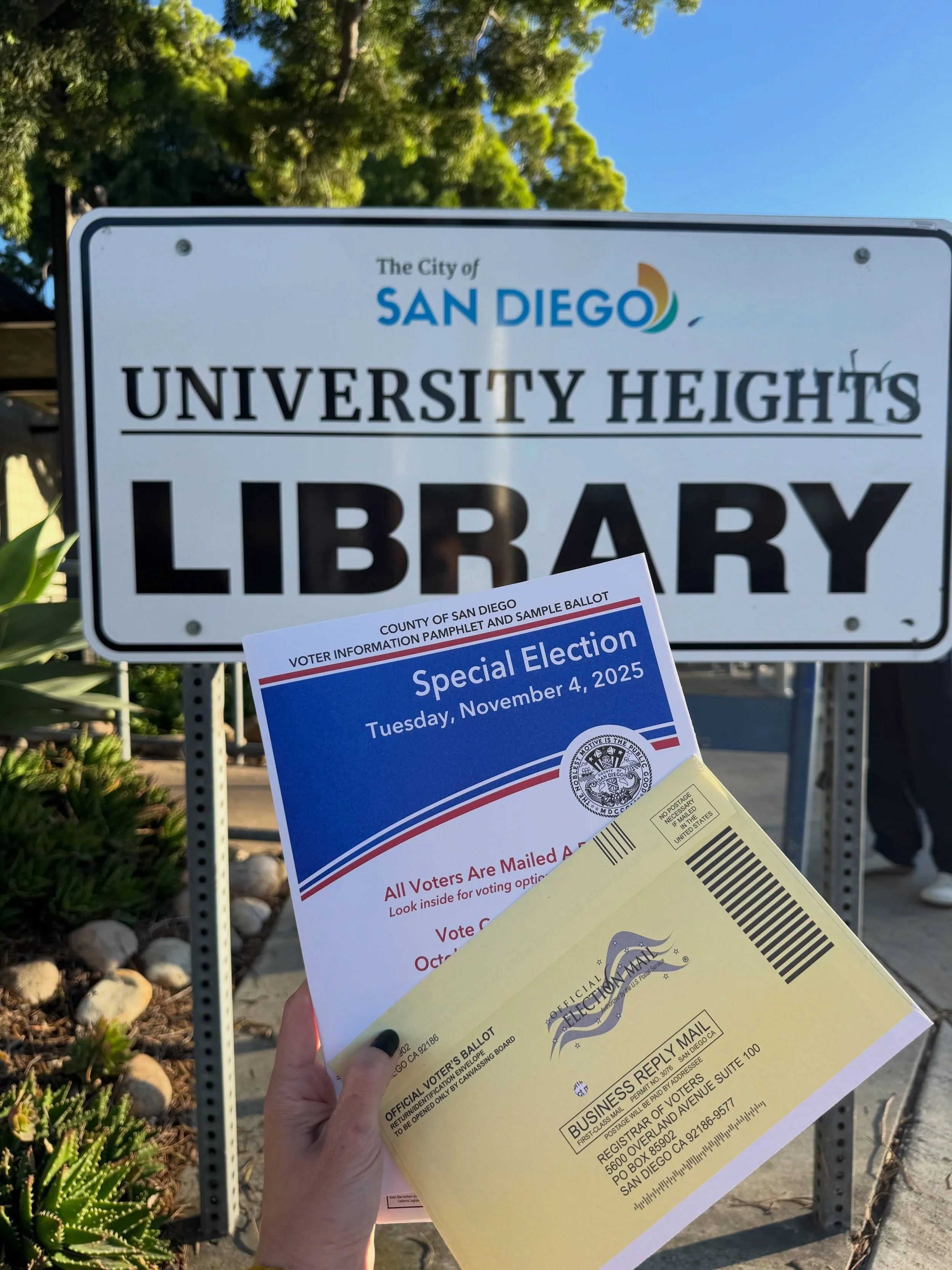 Check your mailboxes this week UH! All registered voters in San Diego County will be receiving their mail-in ballot this week per the Registrar&rsquo;s Office. 

Election day is November 3rd so be sure to get your ballots in or vote in person at one 
