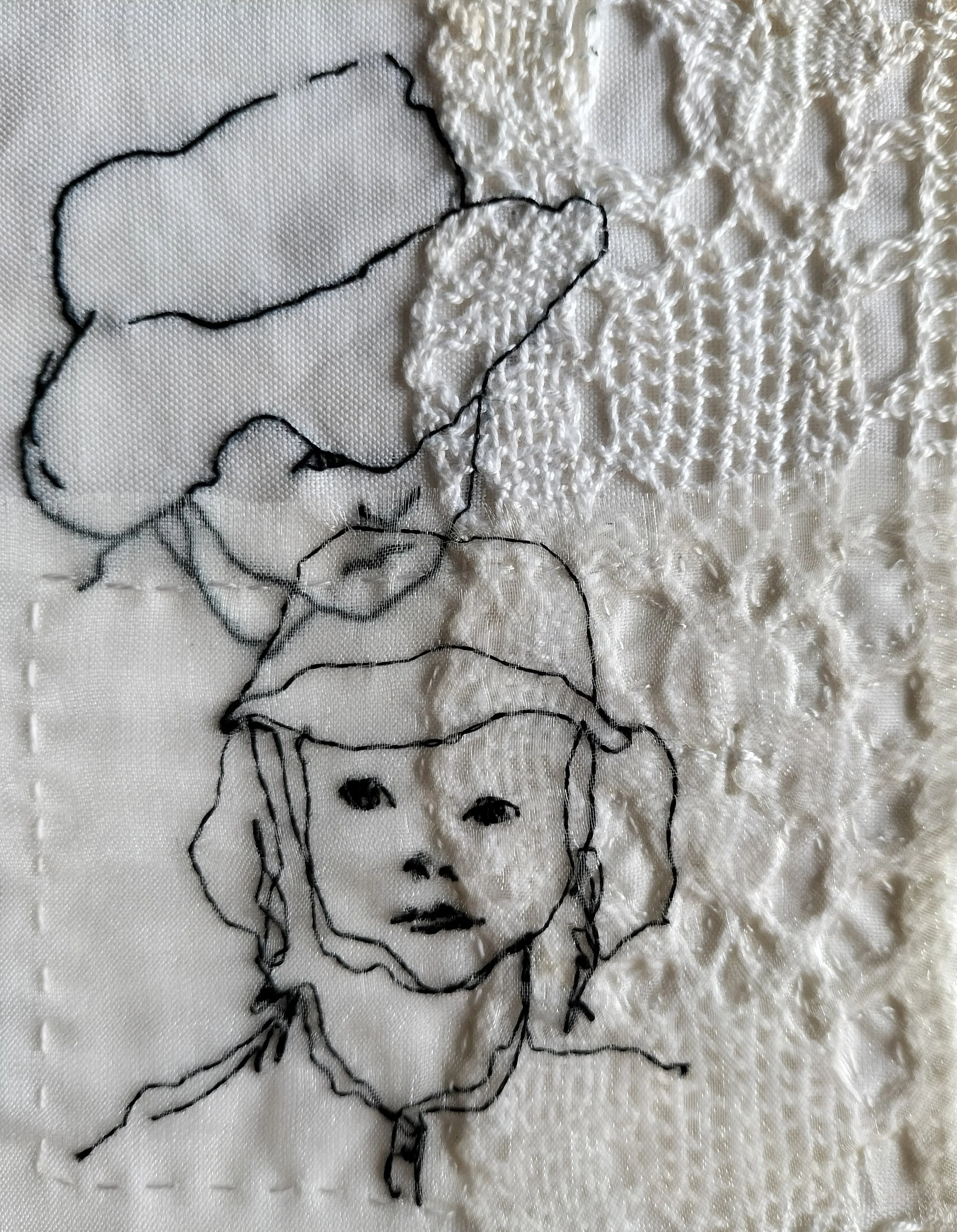 Embroidery on lace