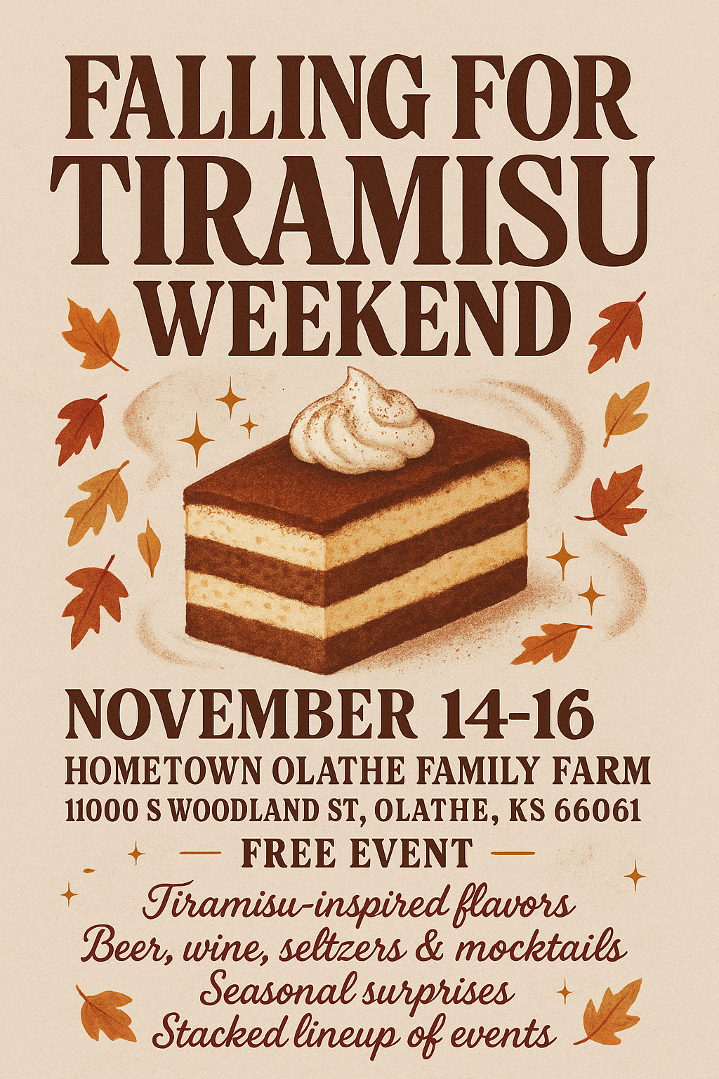 Falling for Tiramisu Weekend