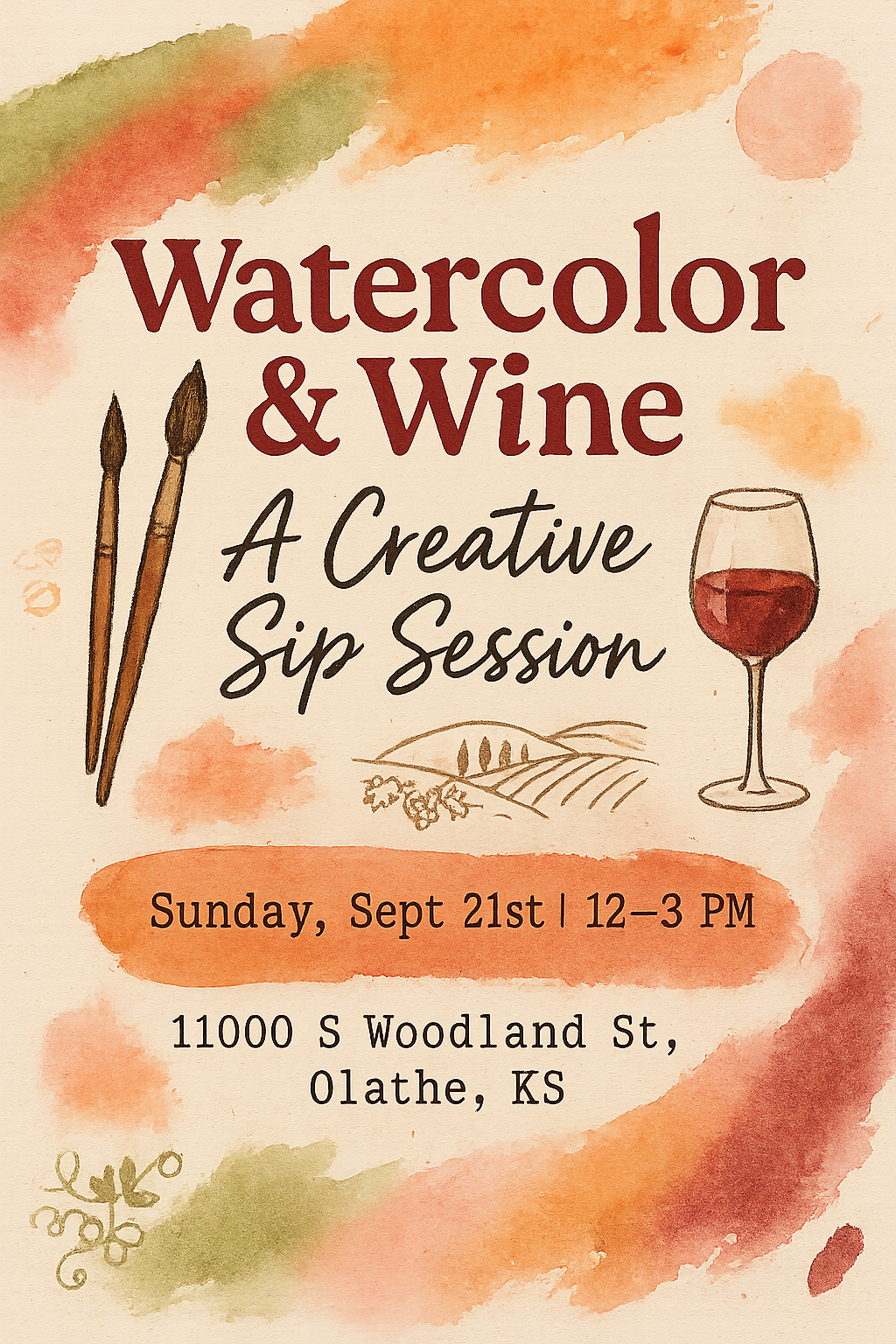 🎨 Watercolor & Wine – A Creative Sip Session 🍷