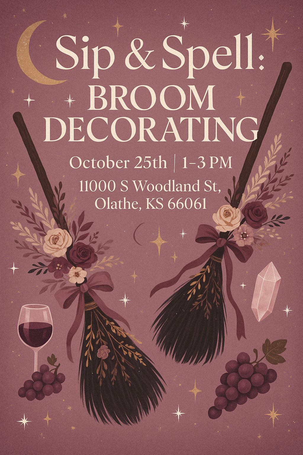 Sip & Spell: Mini Broom Decorating Workshop