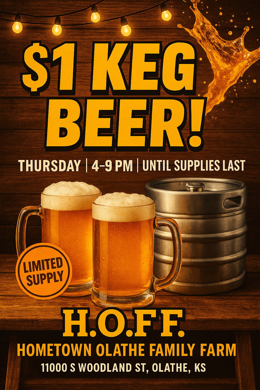 $1 KEG BEER!