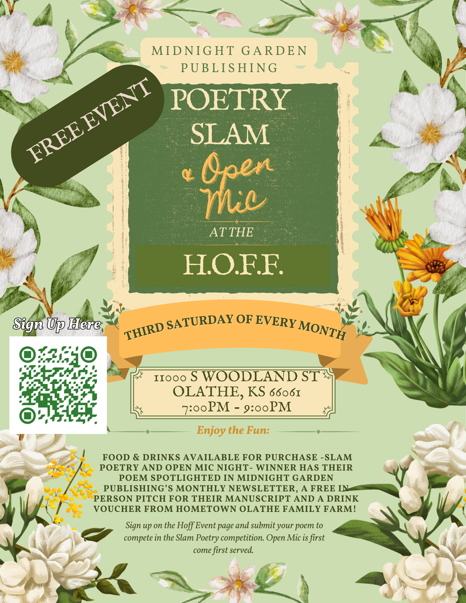 Slam Poetry - Open Mic Night - Hosted by Midnight Garden Publishing