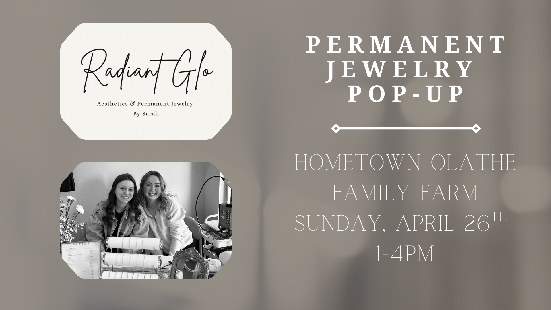 ✨ Radiant Glo Permanent Jewelry Pop-Up!