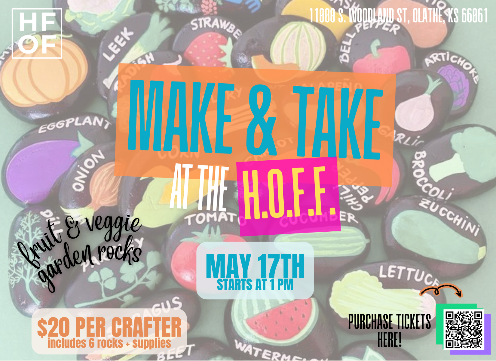 Make & Take at the HOFF: Fruit & Veggie Painted Garden Rocks 🎨🍓🥕