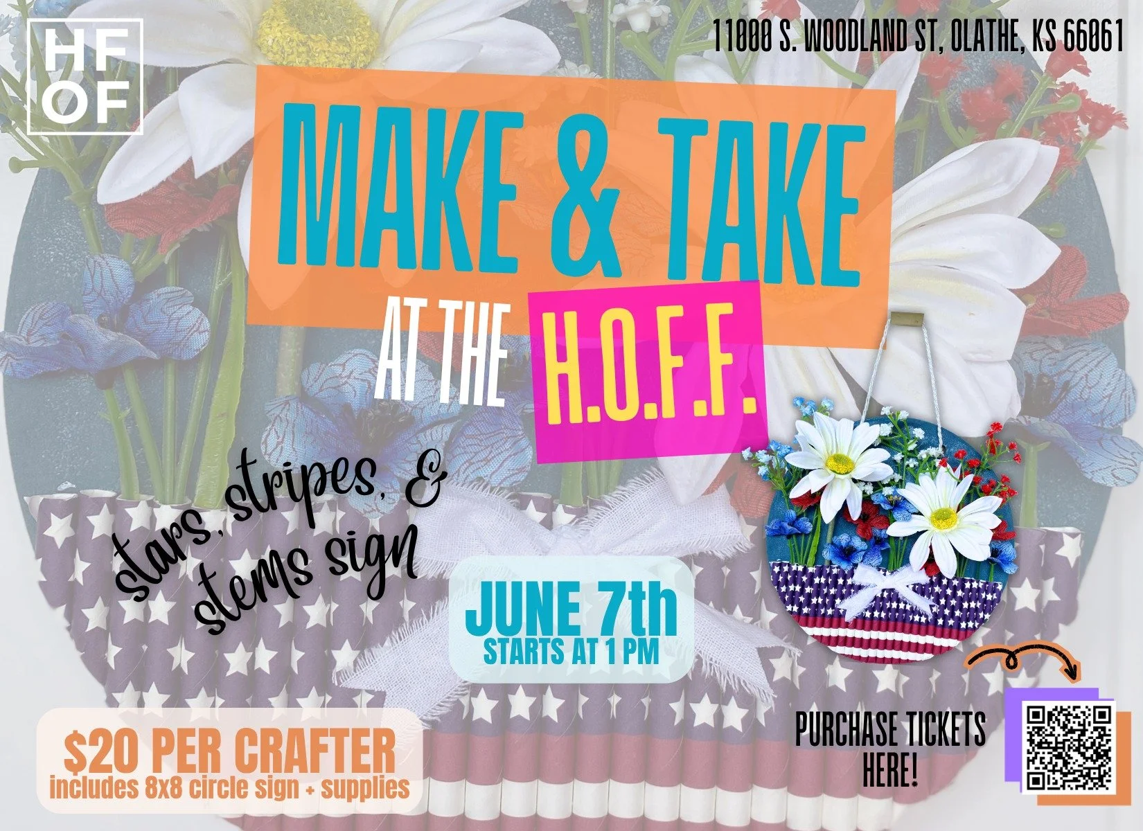Make &amp; Take at the HOFF: Stars, Stripes, and Stems Circle Sign