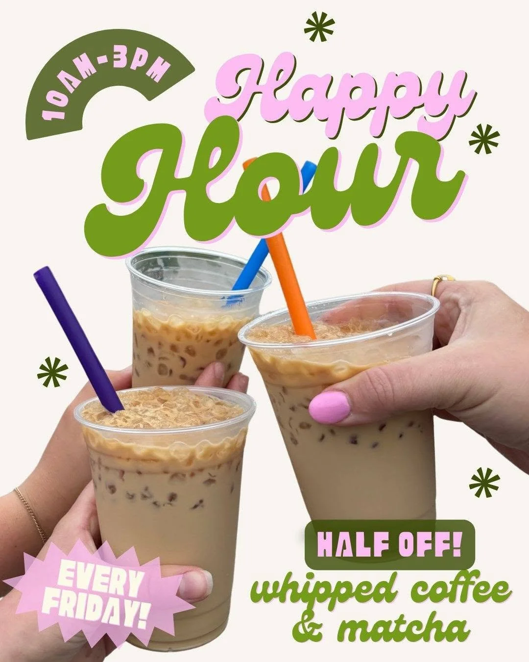 HAPPY HOUR AT THE HOFF: Whipped Coffee &amp; Matcha 🍵✨☕