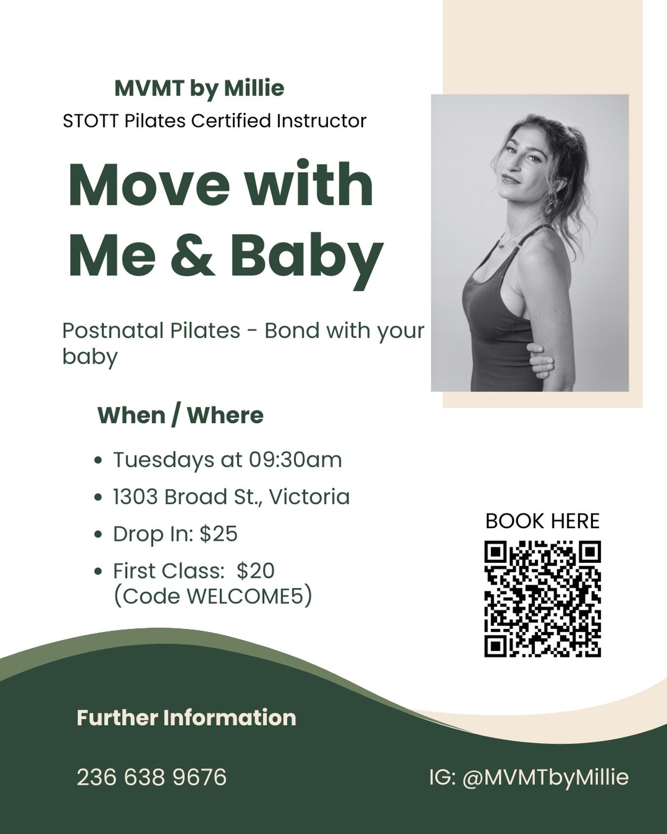 For those Victoria Moms looking for a moment with their baby! This is your sign!

 Come join us this Tuesday for a gentle postnatal workout at the Broad Street Studio in Downtown Victoria! 

Tuesdays at 09:30am. Come as you are. Judgment-free zone. C