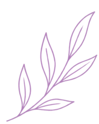 Stylized illustration of a plant with purple and pink outlines of leaves and branches.