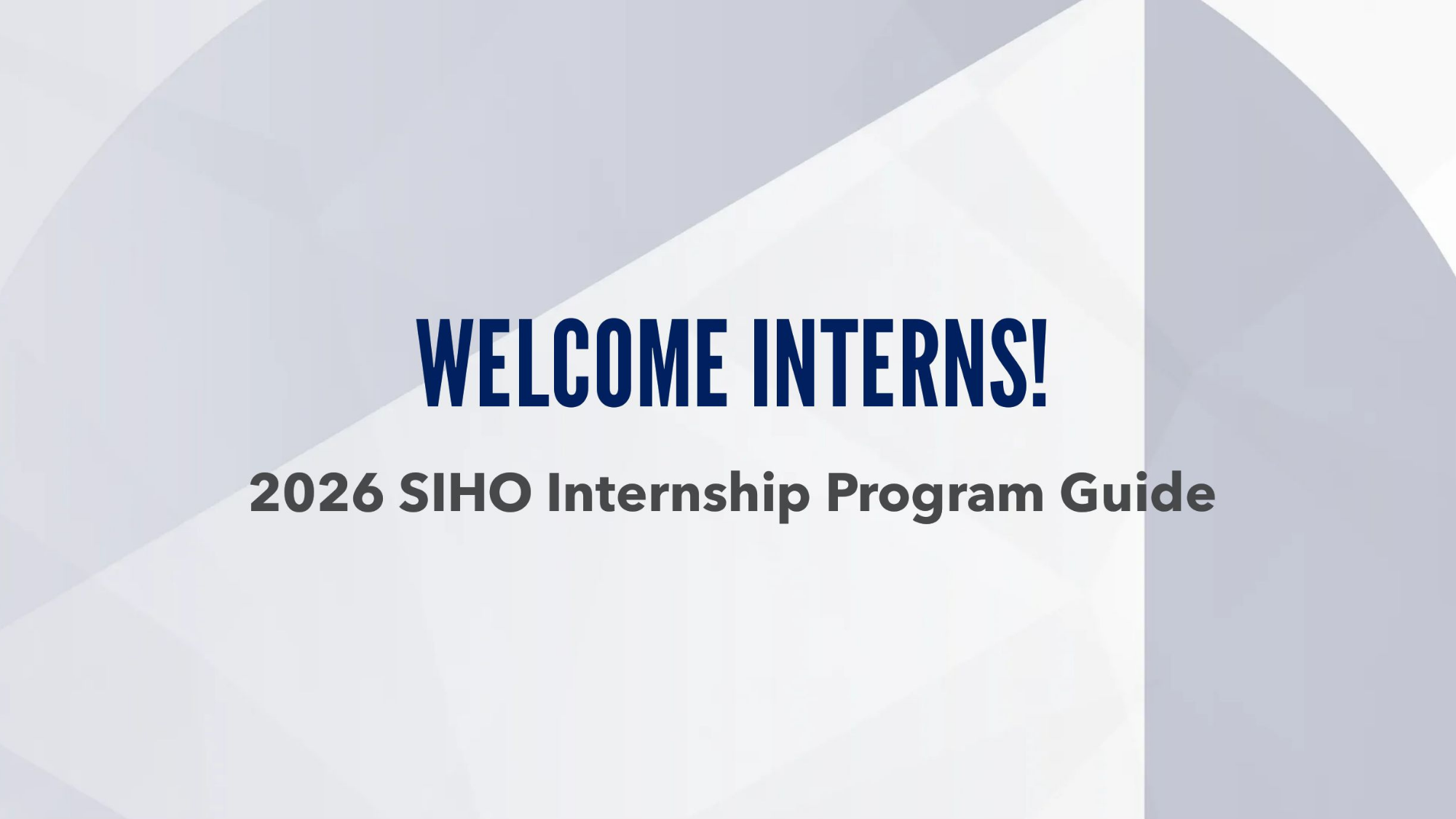SIHO INTERN HANDBOOK WEBSITE