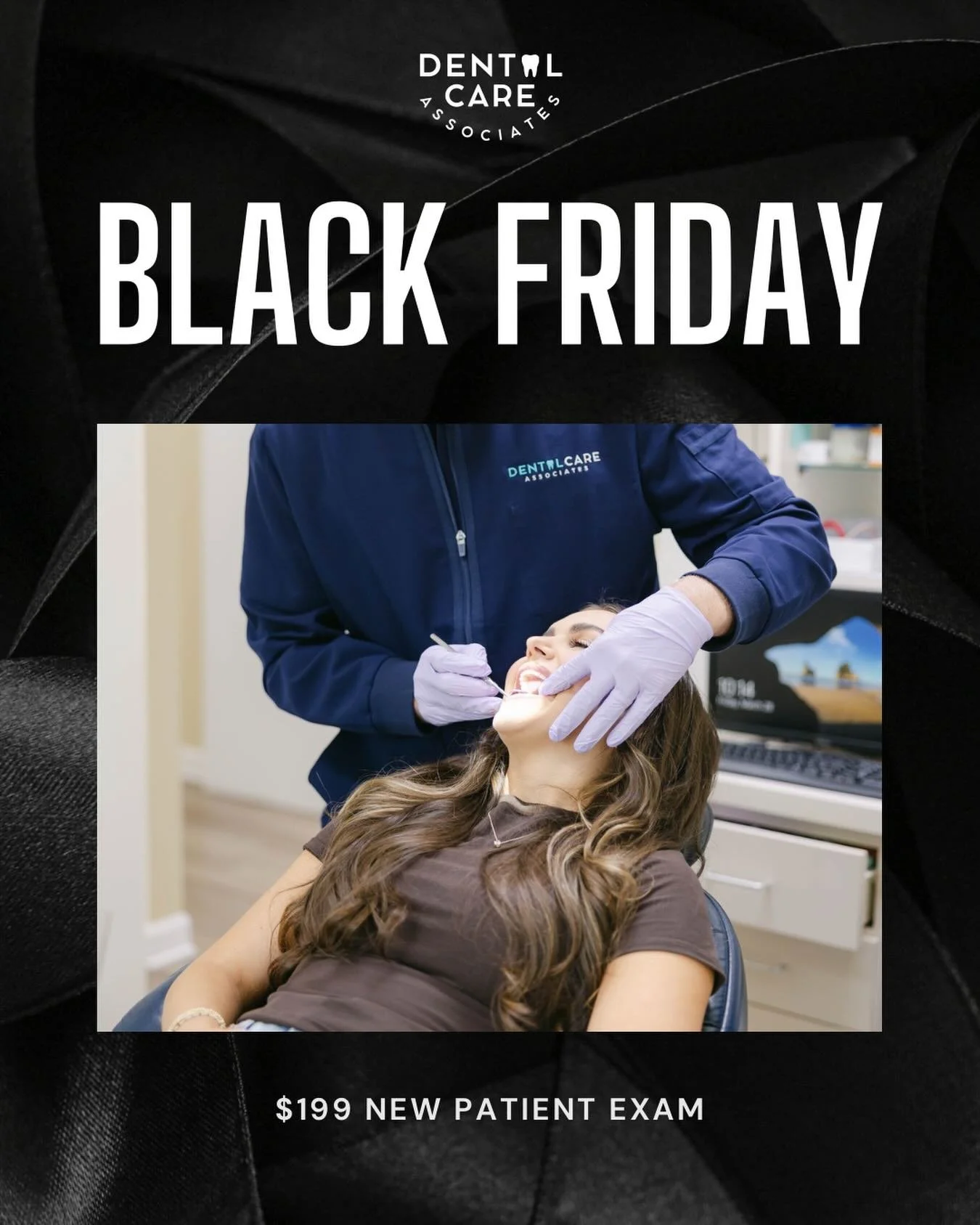 ✨ Black Friday starts NOW! ✨
For a limited time, we&rsquo;re offering $199 New Patient Exams &mdash; that&rsquo;s over $100 in savings on a comprehensive exam, x-rays, and personalized treatment recommendations.

Whether you&rsquo;ve been putting off