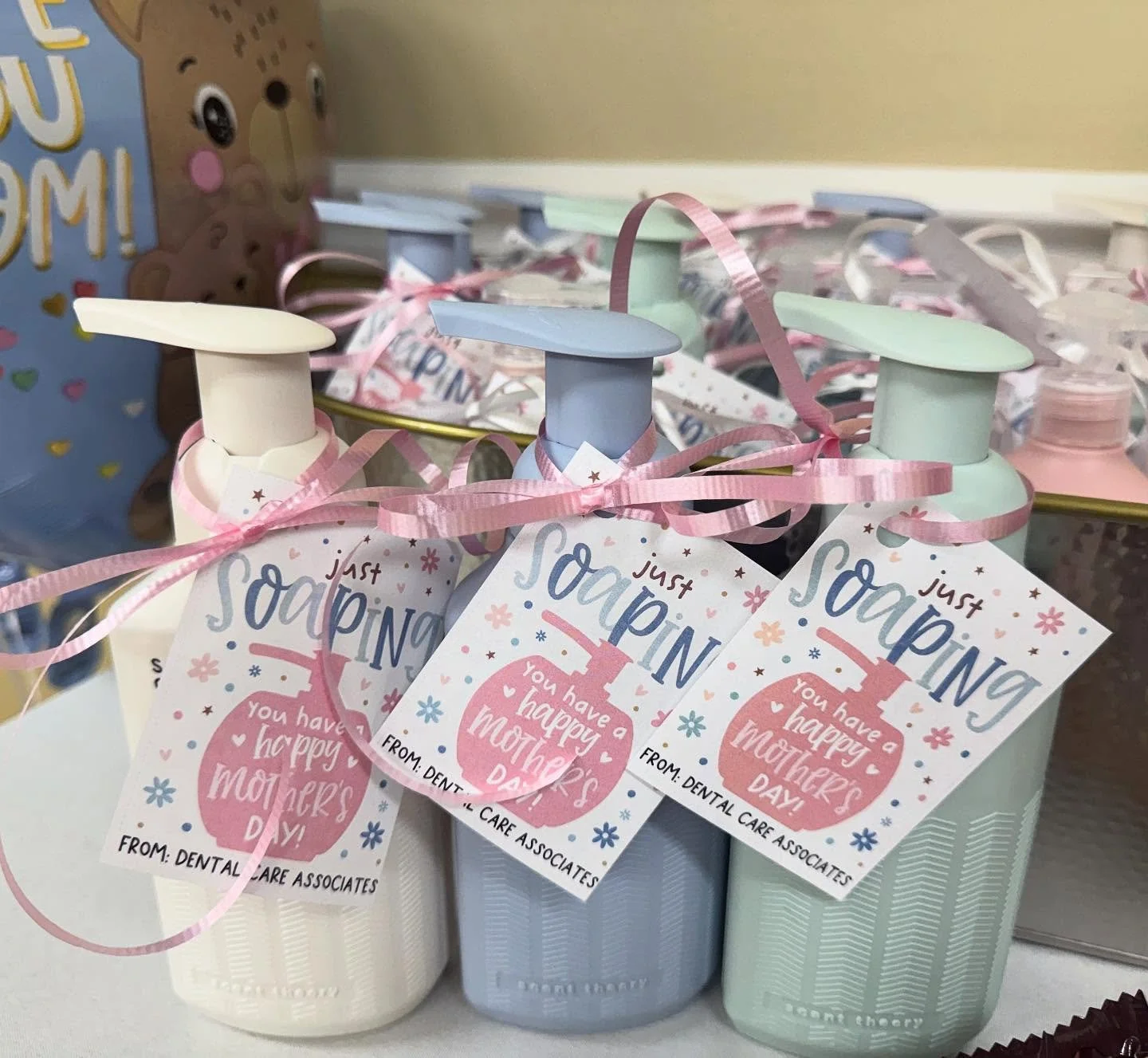 Celebrating Mother&rsquo;s Day a little early with a table of goodies for all the moms we get to see today! 🌷💝 And of course, all the amazing mamas on our team too!