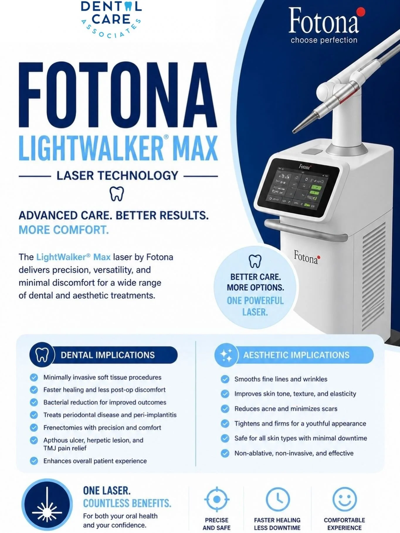 ✨Fotona LightWalker MAX ✨

Did you know? ✨
We&rsquo;ve spent the last 6 months implementing the Fotona LightWalker MAX laser into our practice! This advanced dental and aesthetic laser allows us to provide a variety of treatments with greater comfort