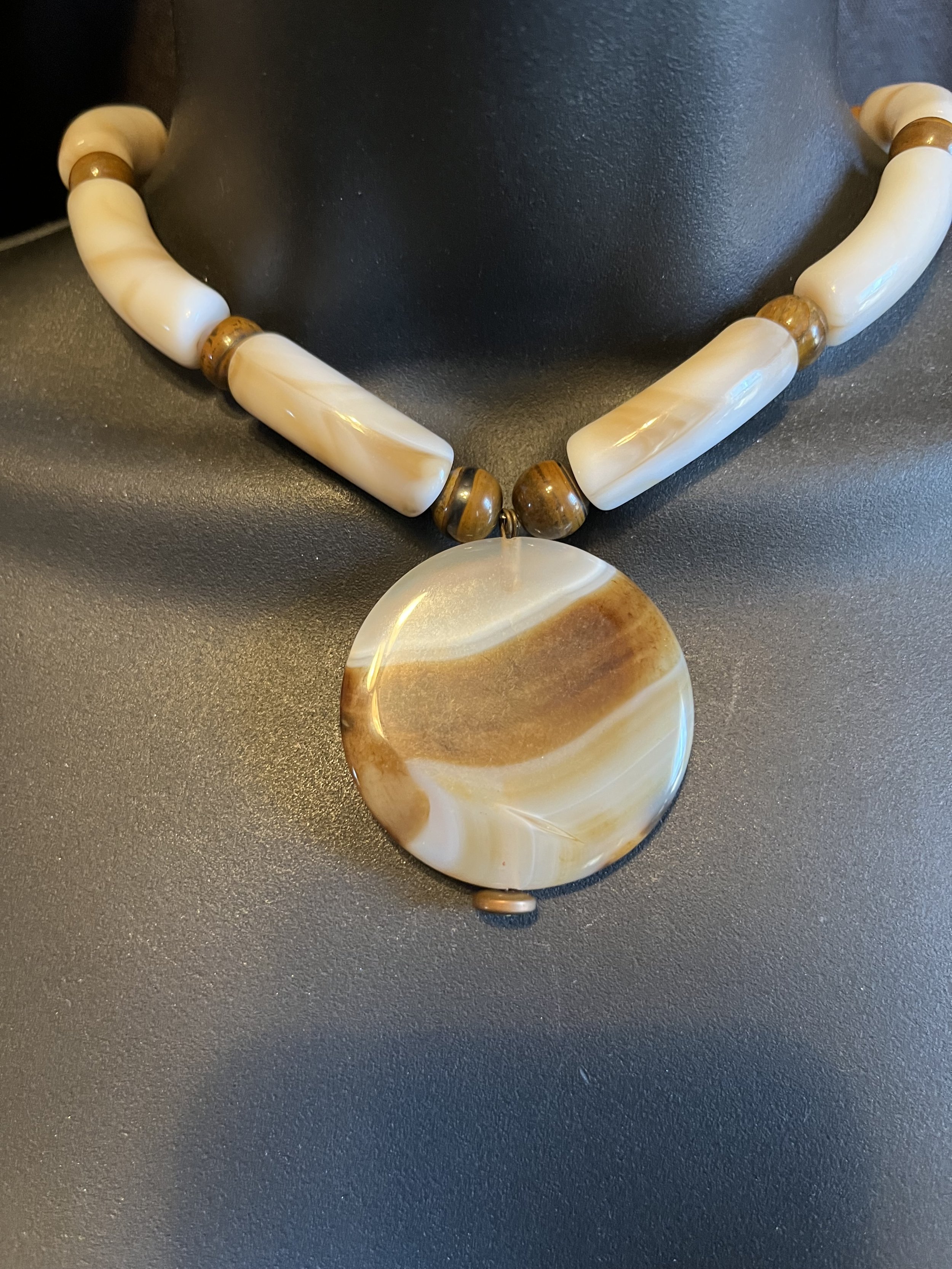 Exquisite Agate & Marble Necklace