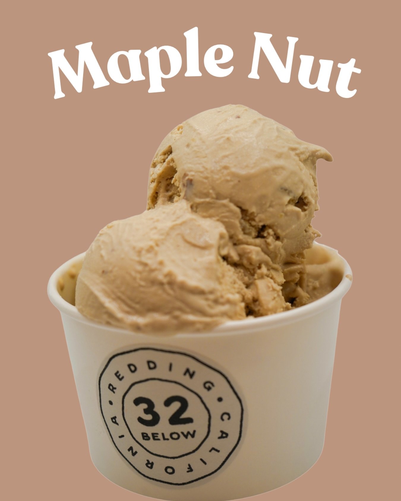 Sweet, nutty, and oh-so-creamy&mdash;32 Below Redding&rsquo;s Maple Nut ice cream is a scoop of bliss!

#sweettooth #dessert #icecream #reddingca