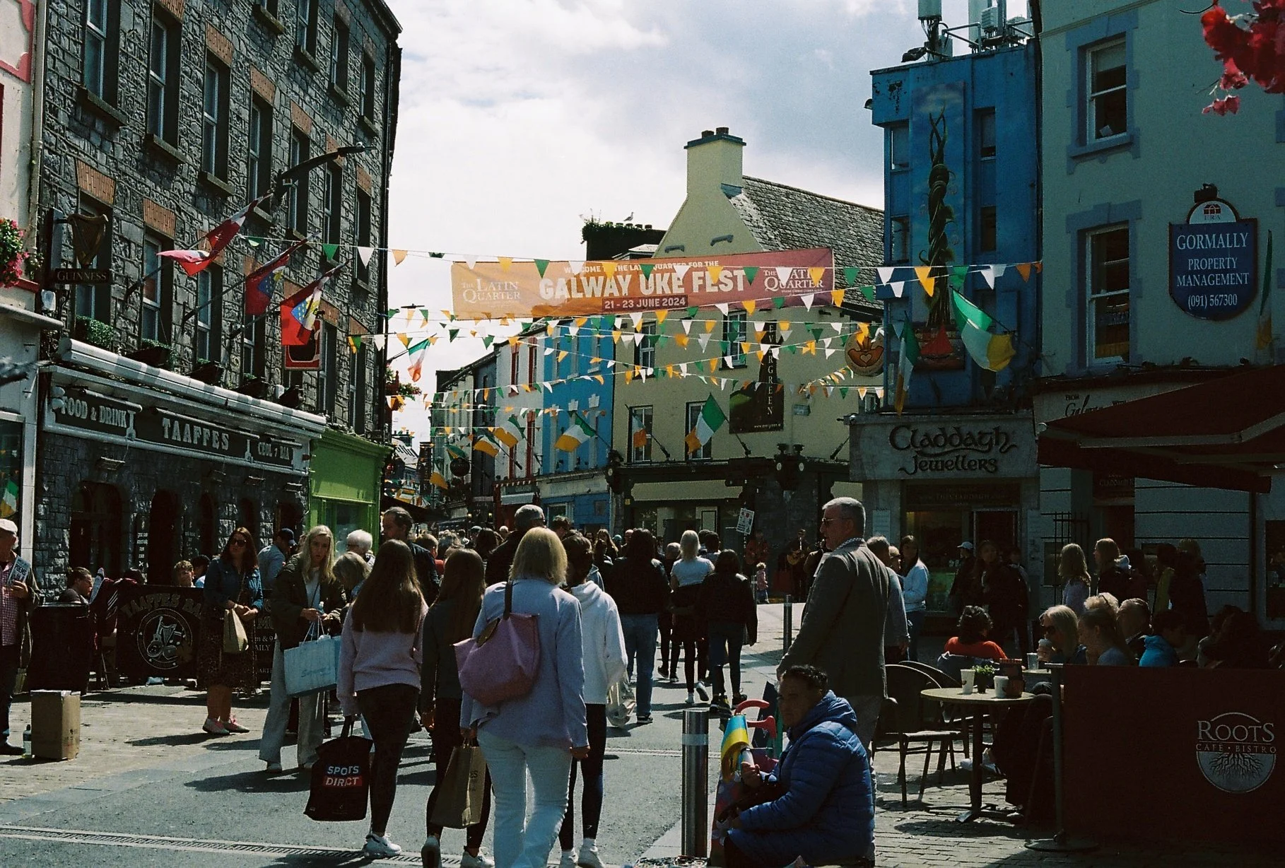 Looking down High Street - a main pedestrian street