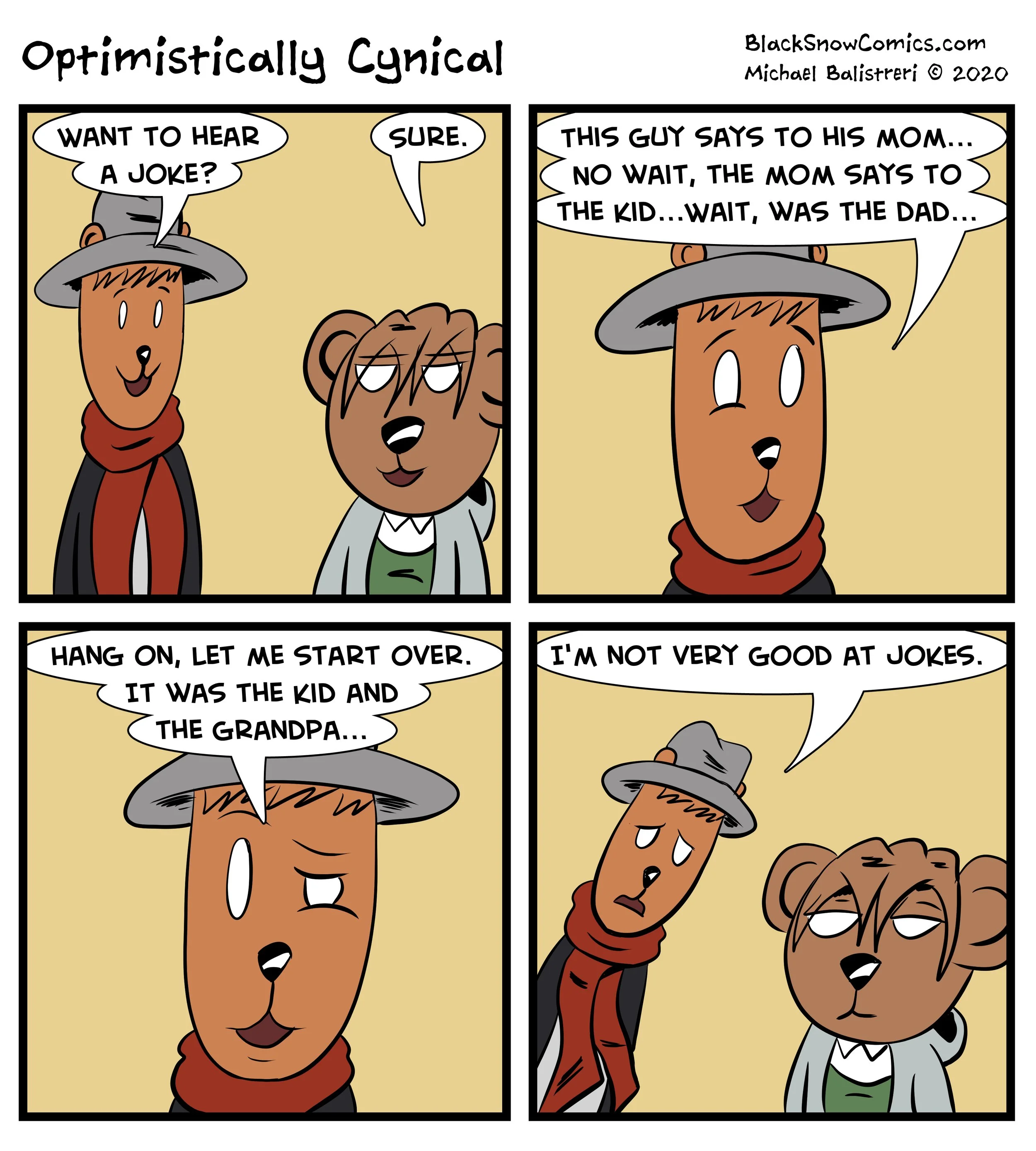 Optimistically Cynical comic strip