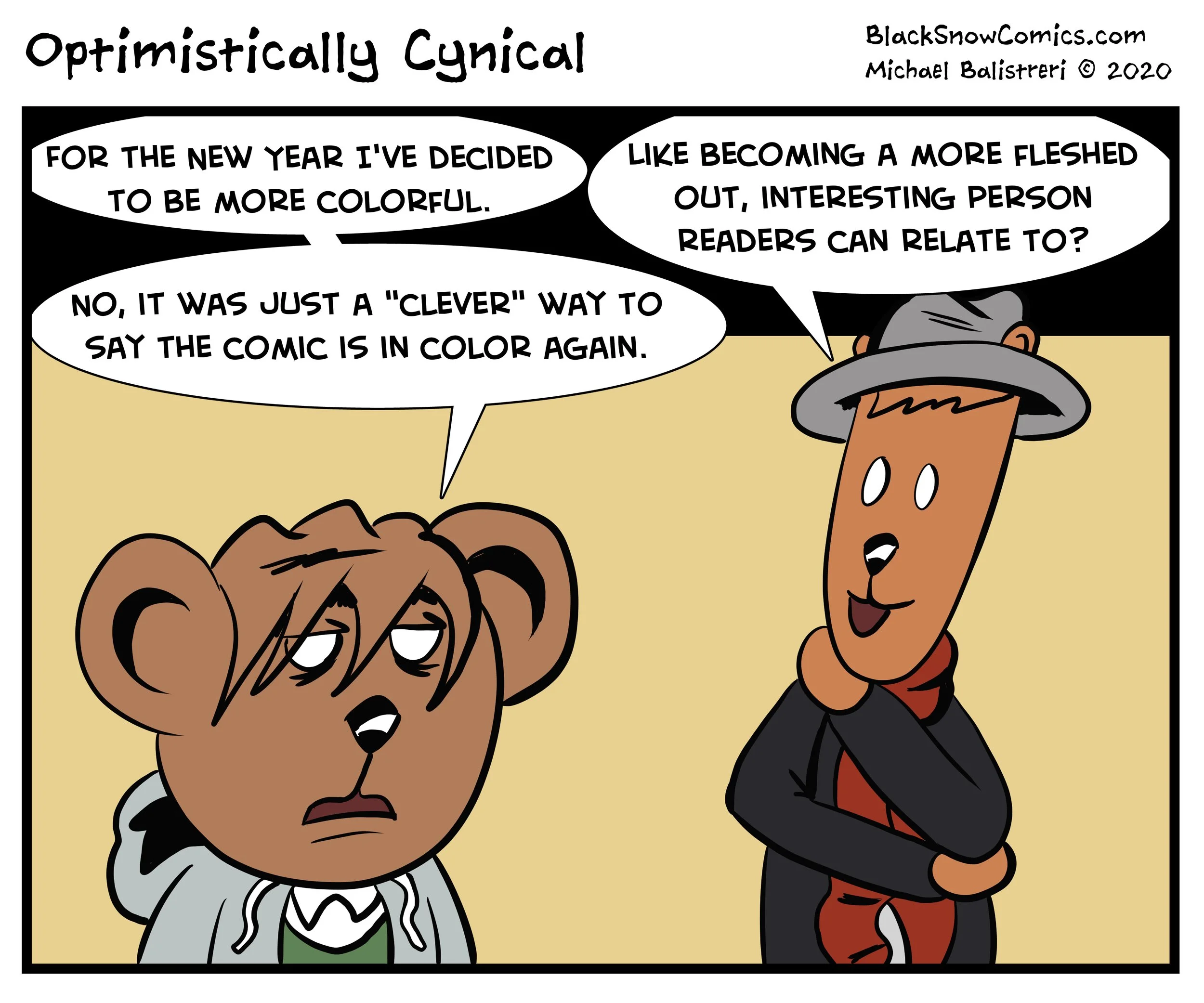 Optimistically Cynical comic strip