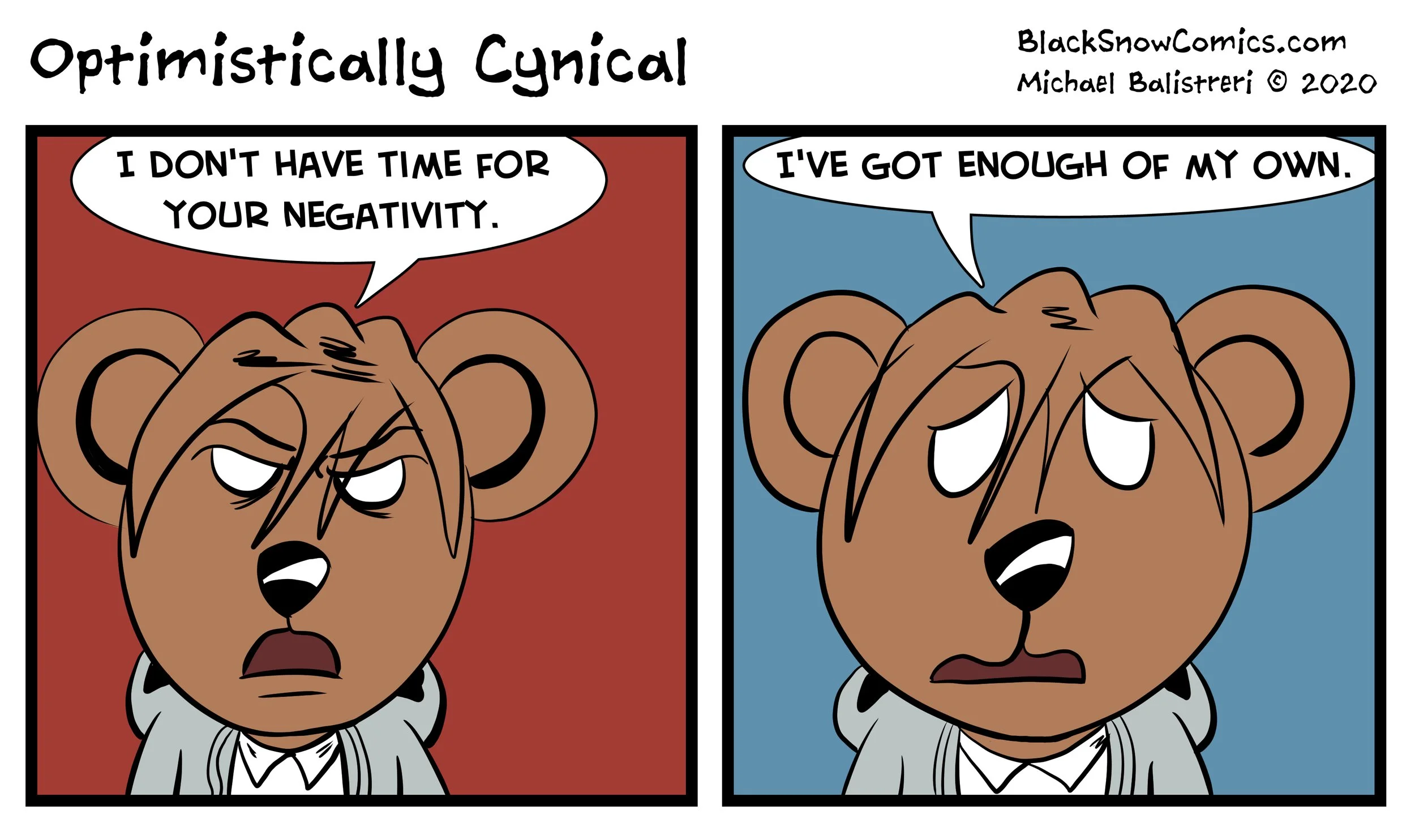 Optimistically Cynical comic strip