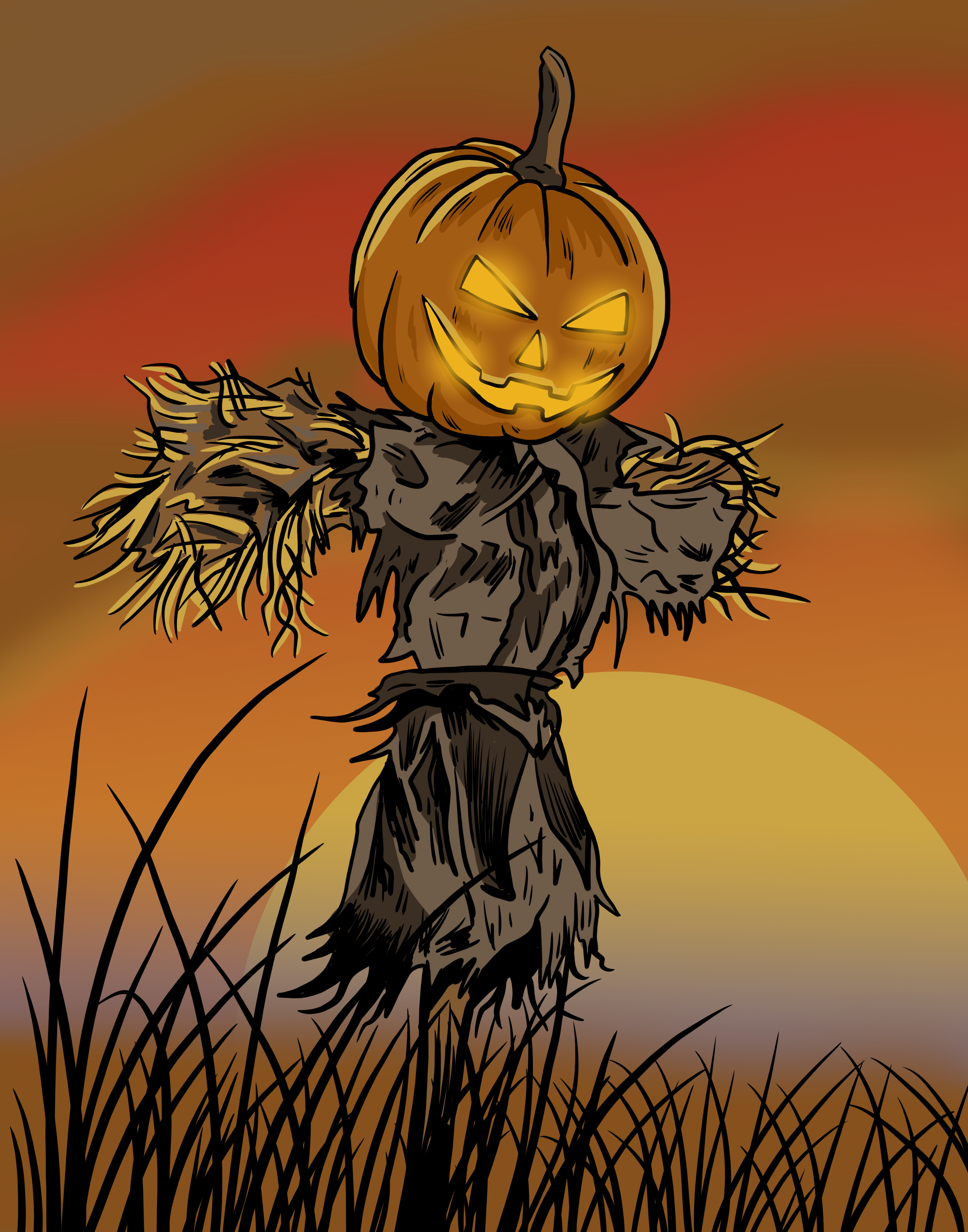 Scarecrow at Sunset