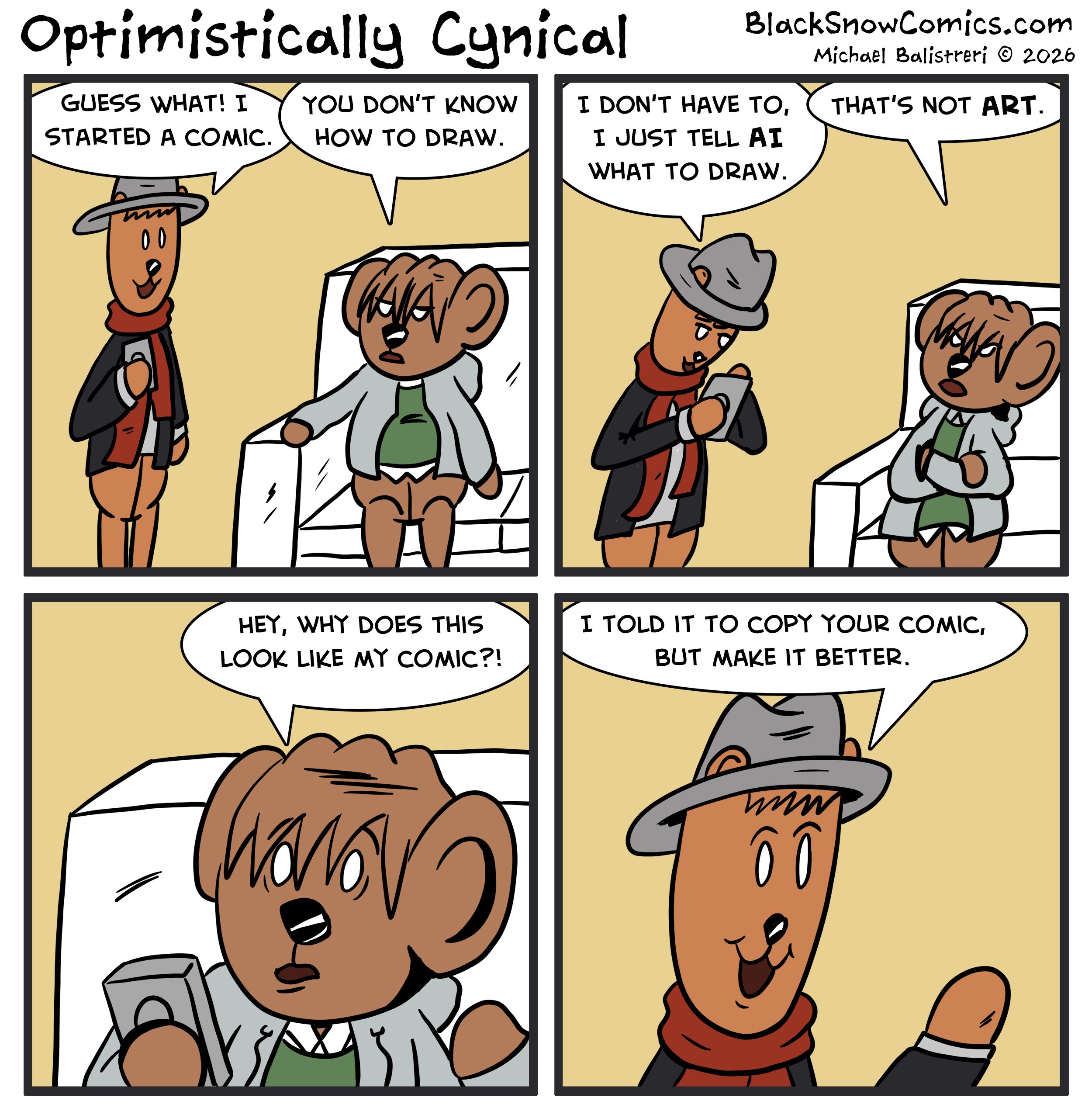 Optimistically Cynical No AI Art