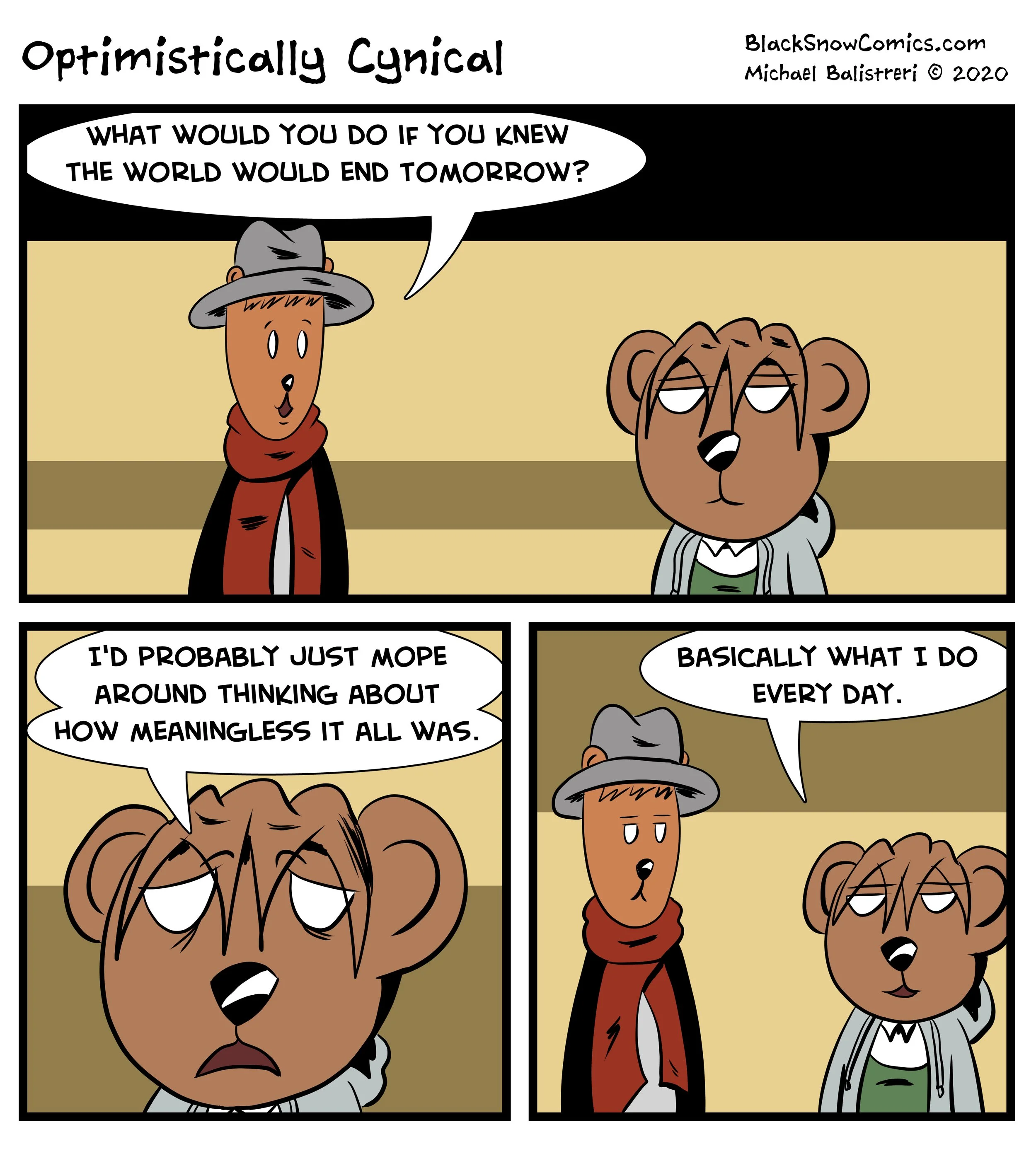 Optimistically Cynical comic strip