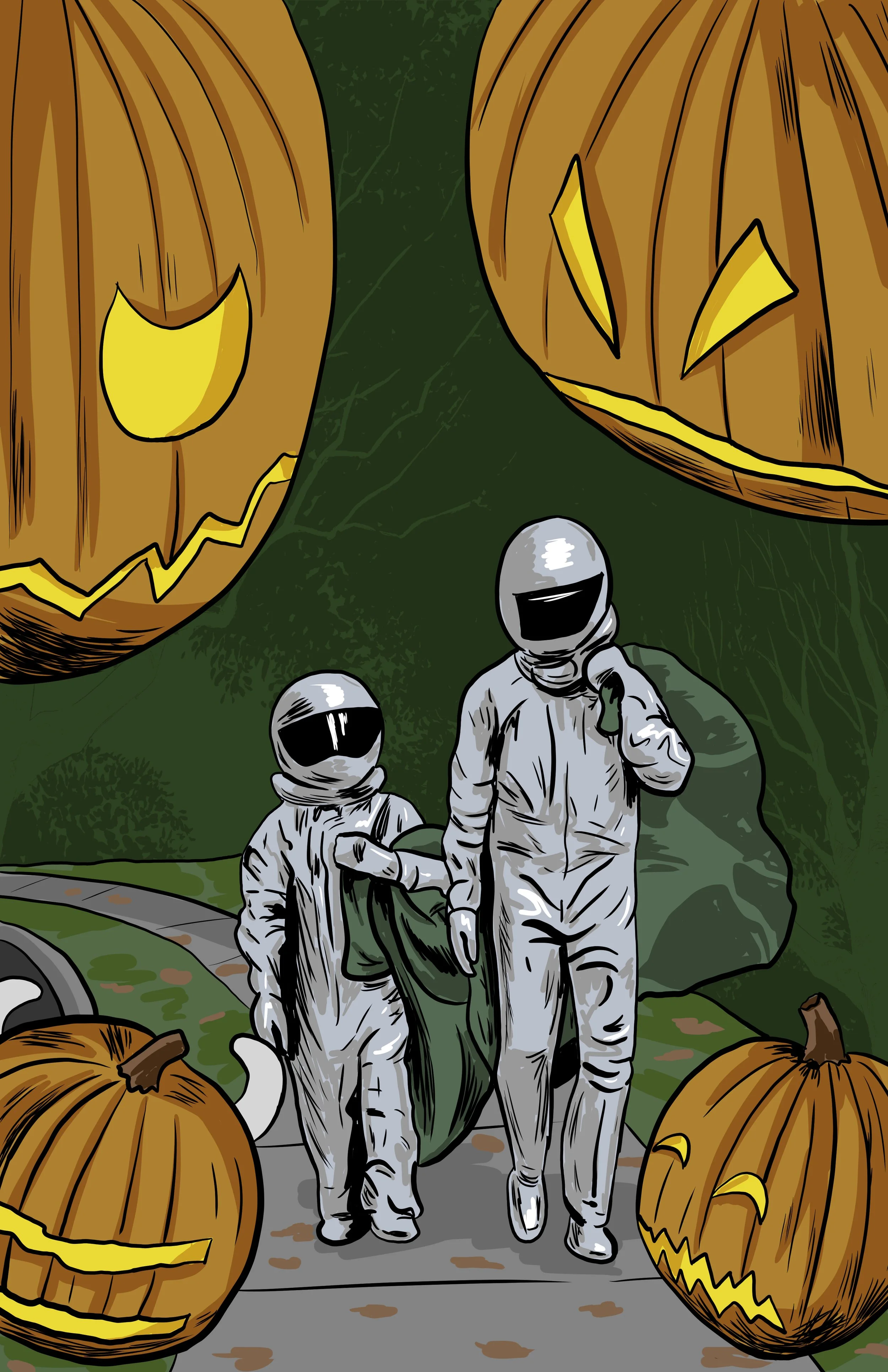 Pete and Pet Halloweenie