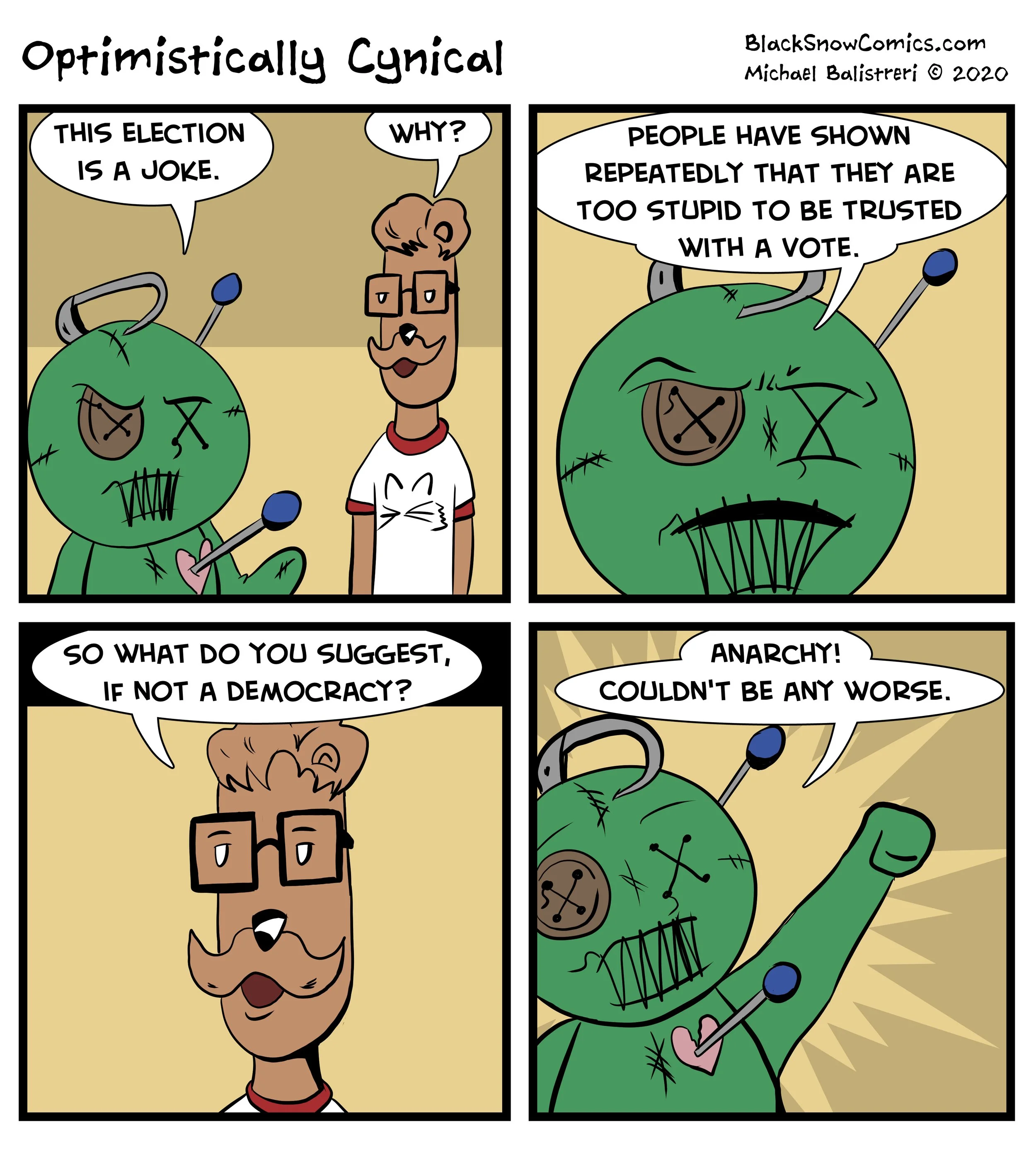 Optimistically Cynical comic strip