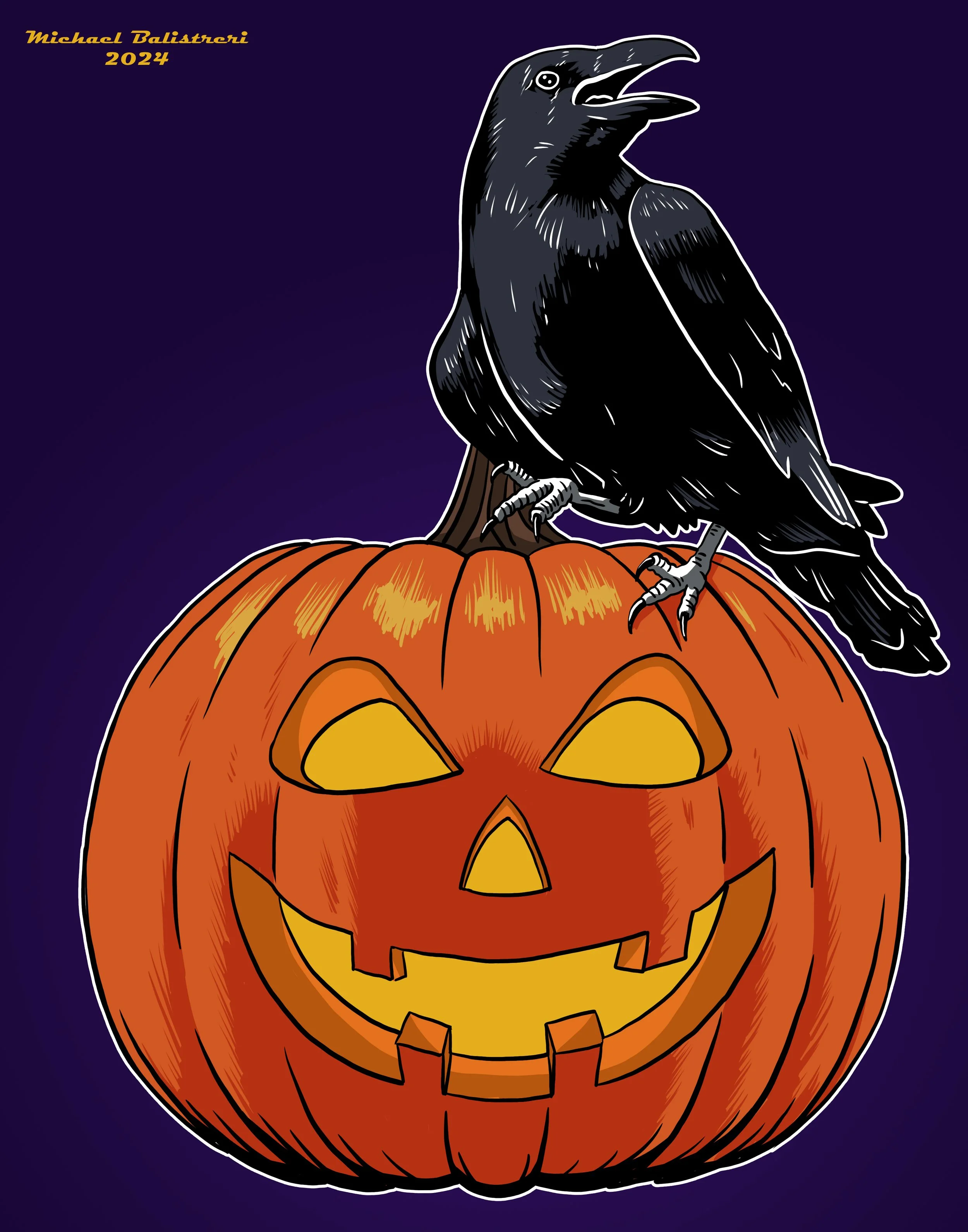 Raven on Jack-O-Lantern