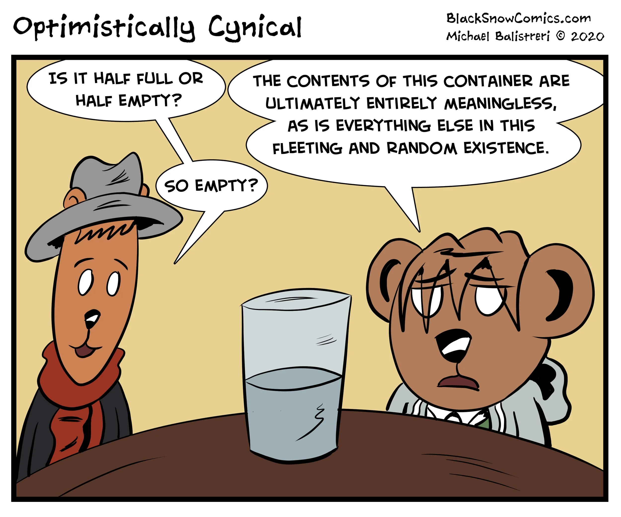 Optimistically Cynical comic strip