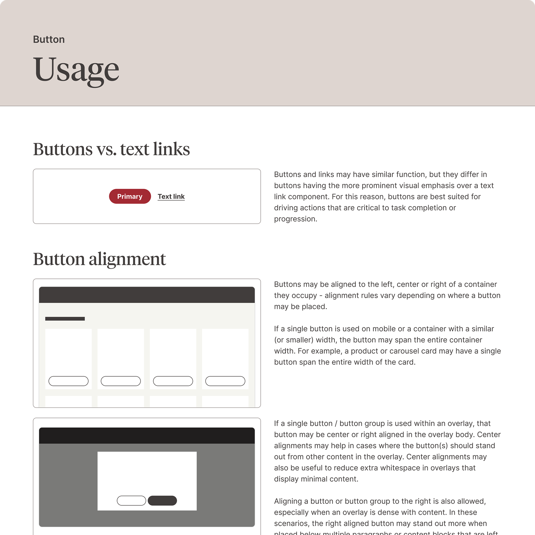 Button component: Usage guidelines