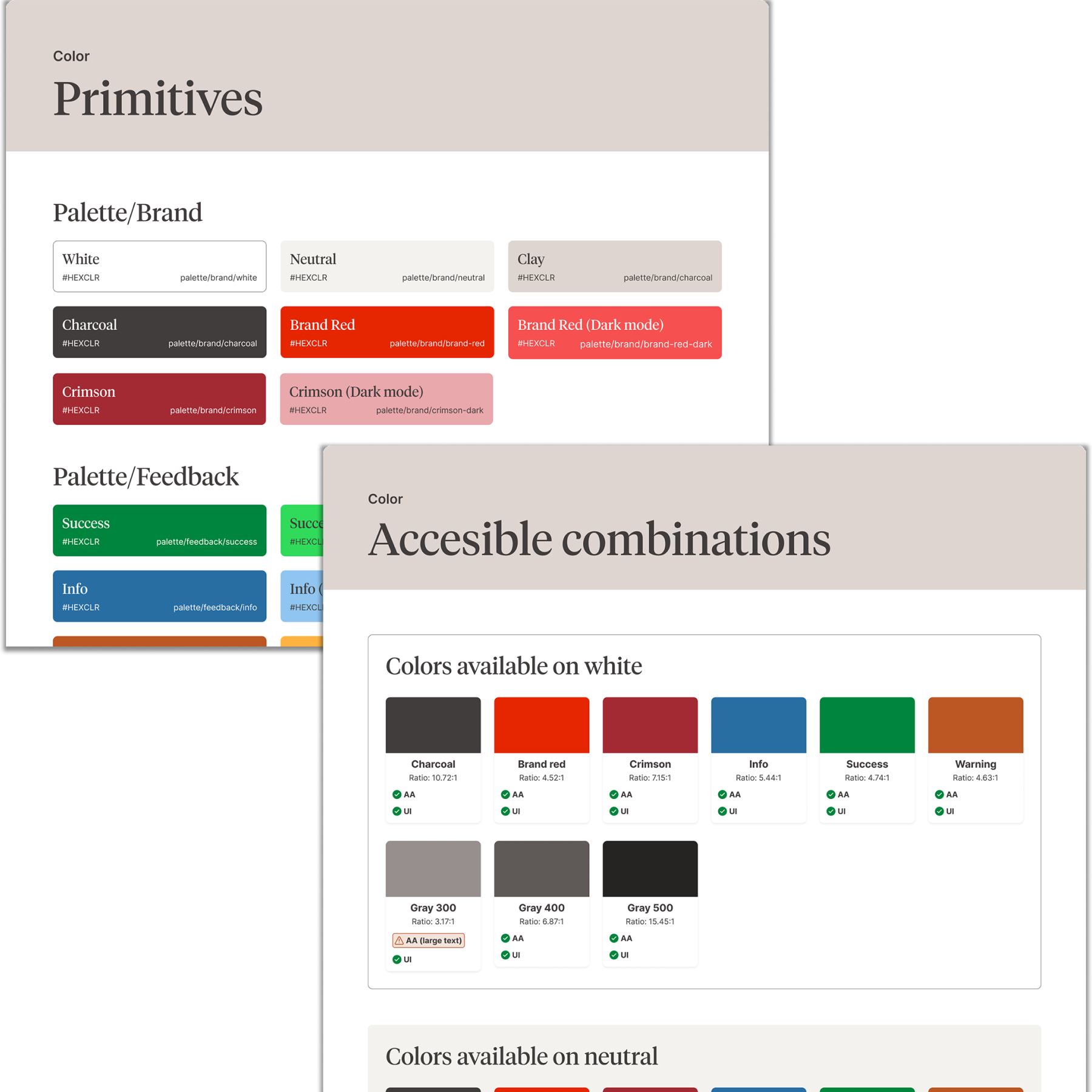 Color system: Values & combinations