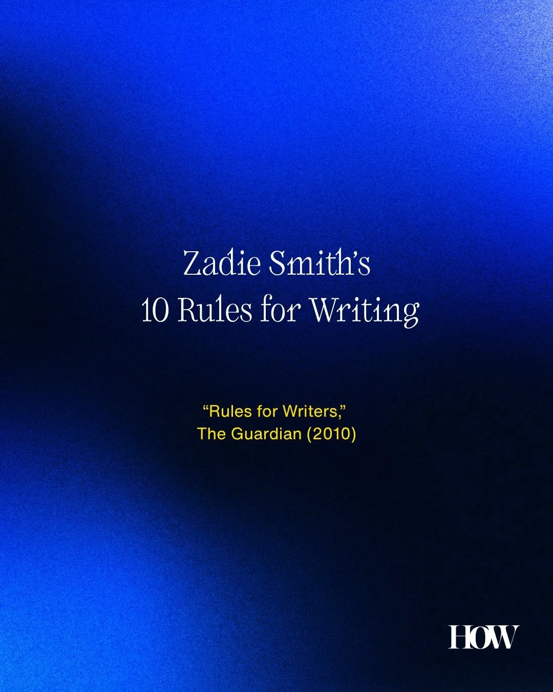 Always worth revisiting. 

#zadiesmith #rulesforsuccess #writing #creativity
