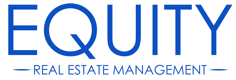 Logo for EQUIDY Real Estate Management with blue text on a white background.