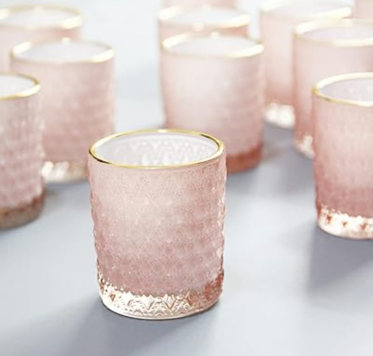 Pink and Gold Votive Candle Holders