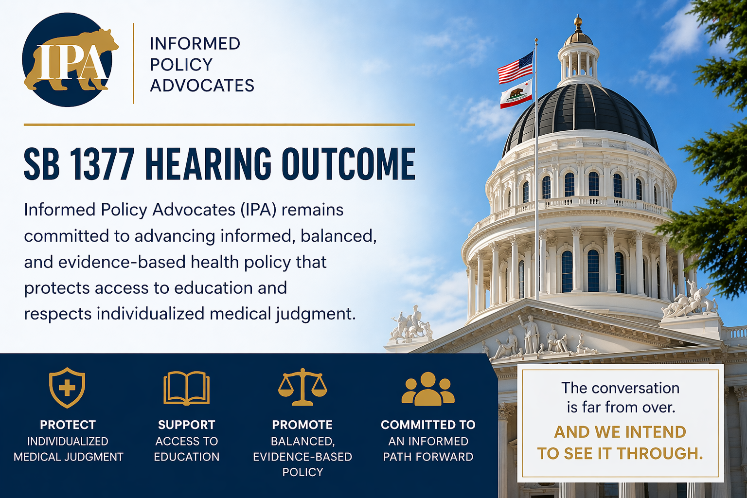 SB 1377 Update: One small step in the legislative process to achieve legislative change&nbsp;