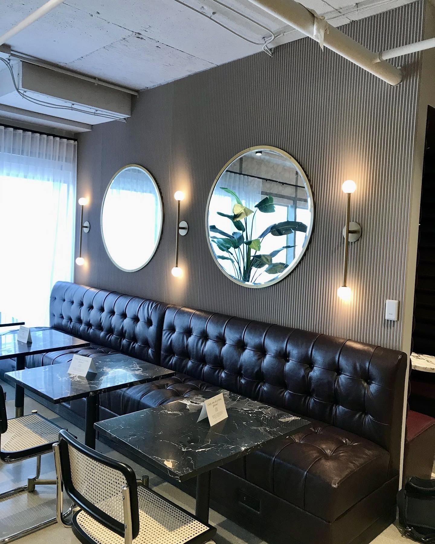 Tambour wall - Mirrors and light fixture 
installation- Washington  DC 