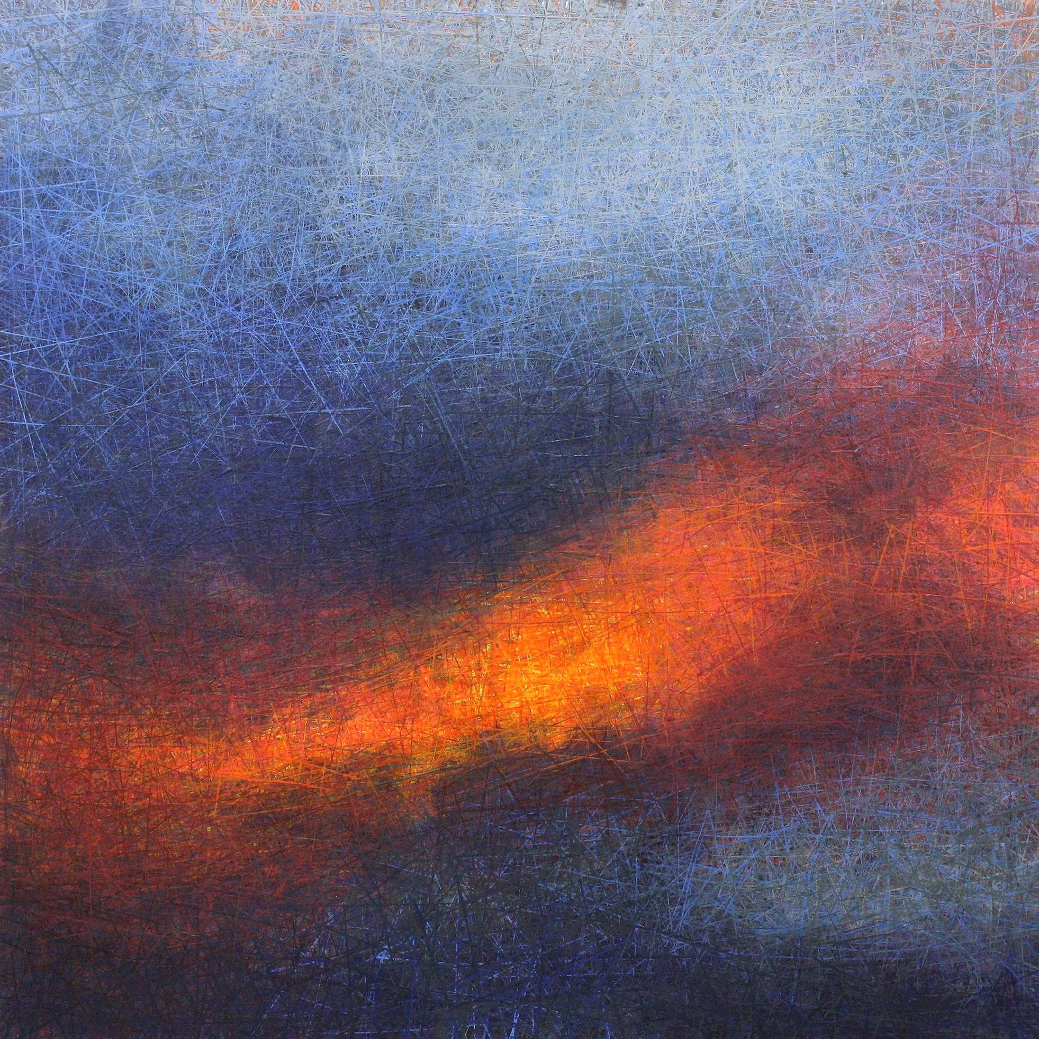 Eternal Flame, Acrylic on Panel w Resin