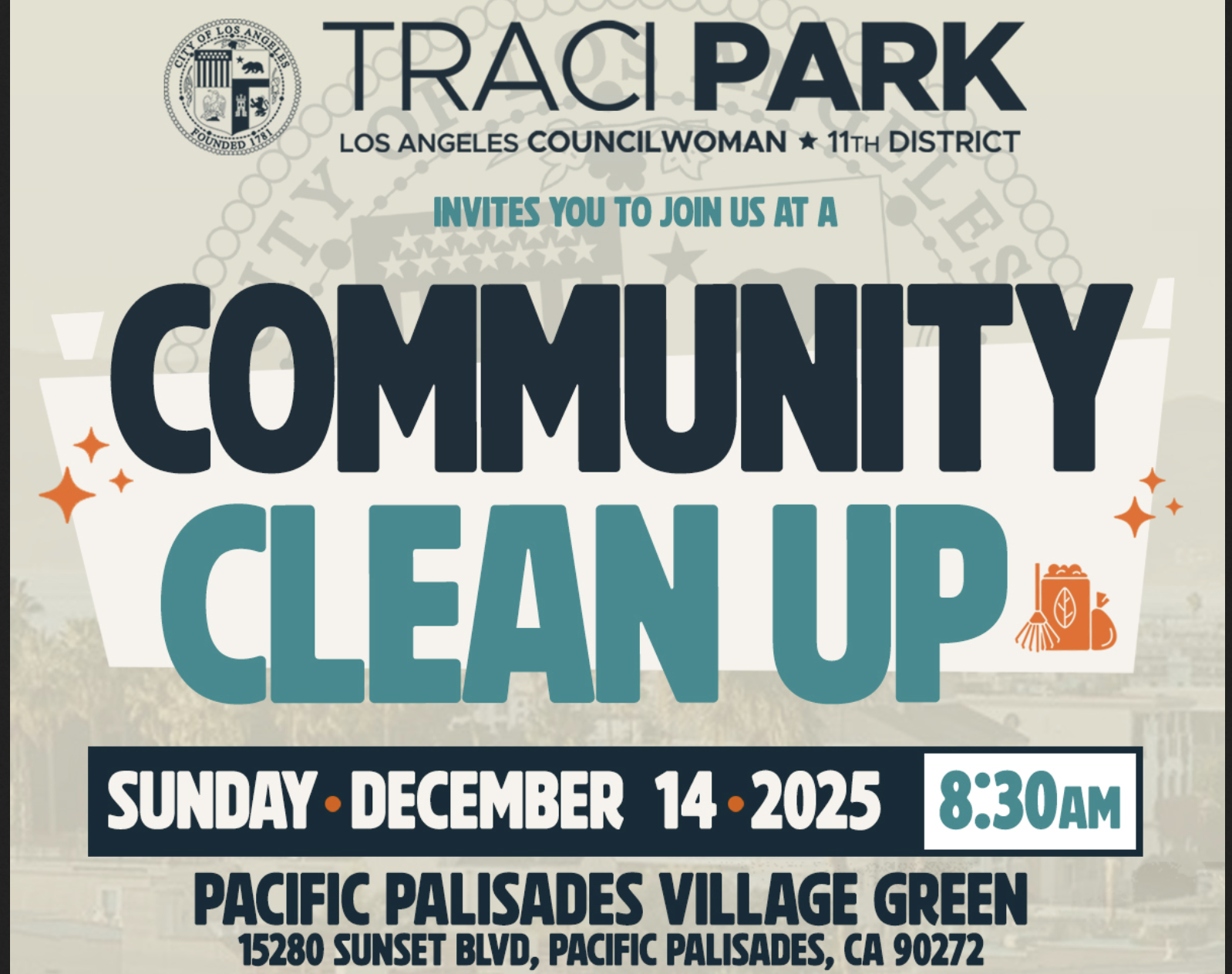 Palisades Village Community Clean-up on Dec. 14