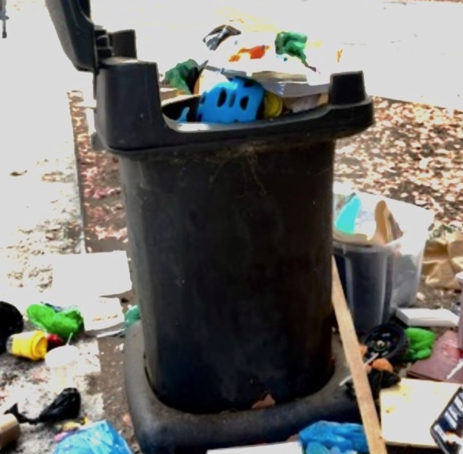 Three Trash Receptacles Disappear