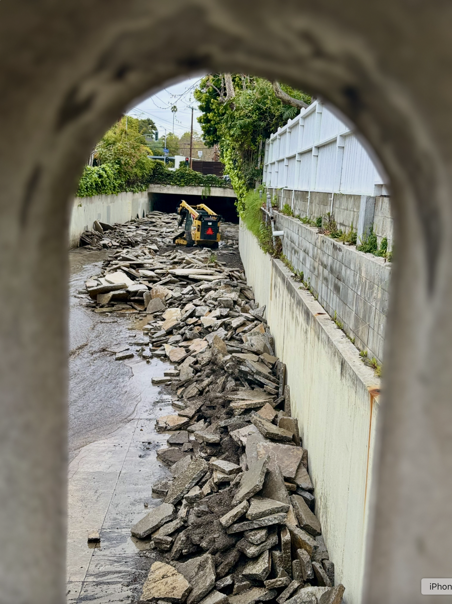 Concrete Debris Cleanup of Flood Channel Has Begun