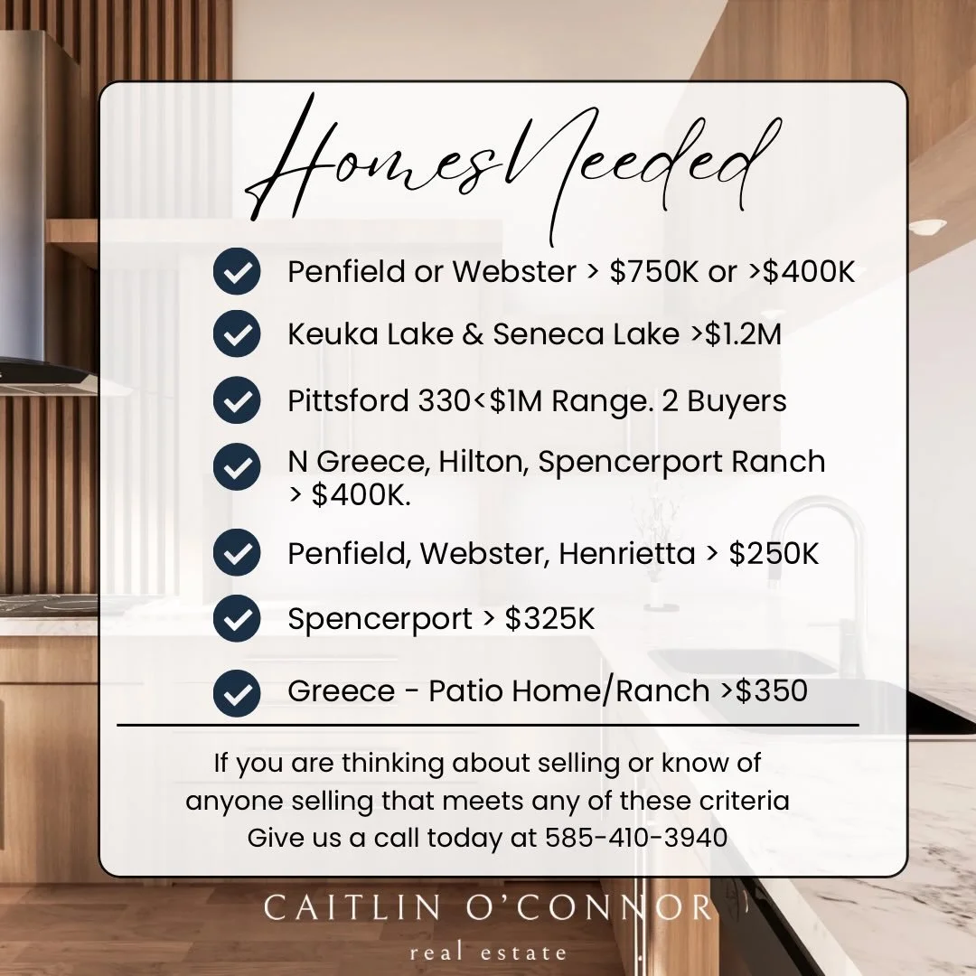 🔥 HOMES NEEDED 🔥

I have serious, qualified buyers actively searching RIGHT NOW&hellip;and inventory is not keeping up.

If you&rsquo;ve been even thinking about selling&hellip; this could be your moment.

🏡 Buyers looking in:
&bull; Penfield &amp