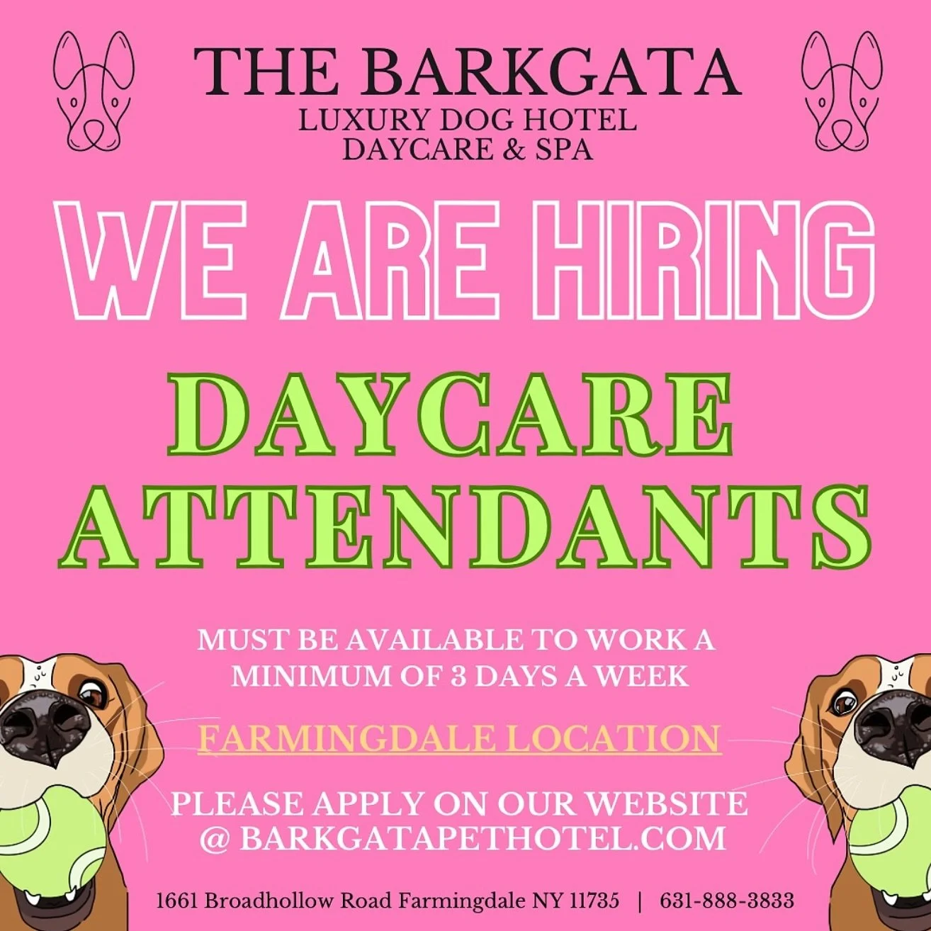 Our team is growing! 🤩🤩 We are looking for dog lovers who are eager to work and take care of the greatest pups ever! Apply on our website today; Scroll down on our home page and click &ldquo;Join the Team!&rdquo; 🐶🐾😊