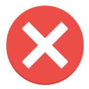 Red circular prohibition symbol with a white 'X' in the center.