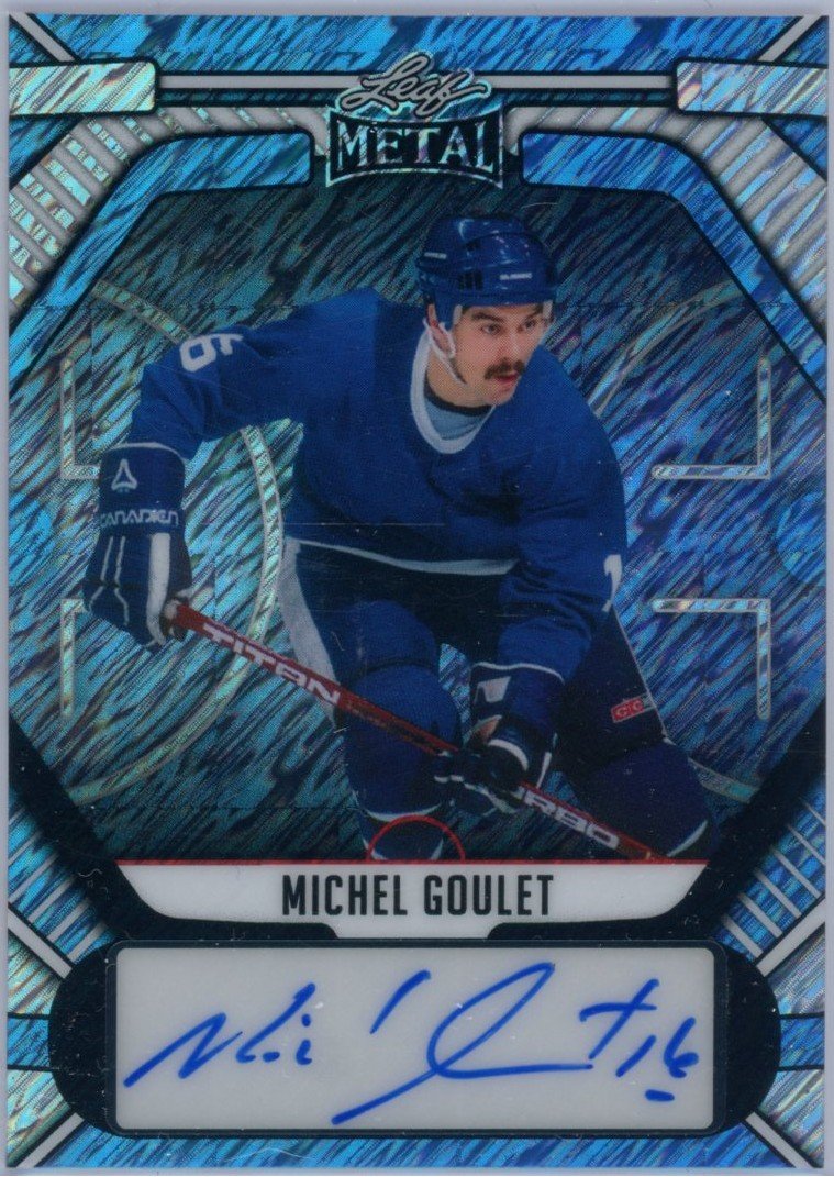 2025 Leaf Metal Hockey Legends Prismatic Platinum Blue Auto - Michel Goulet