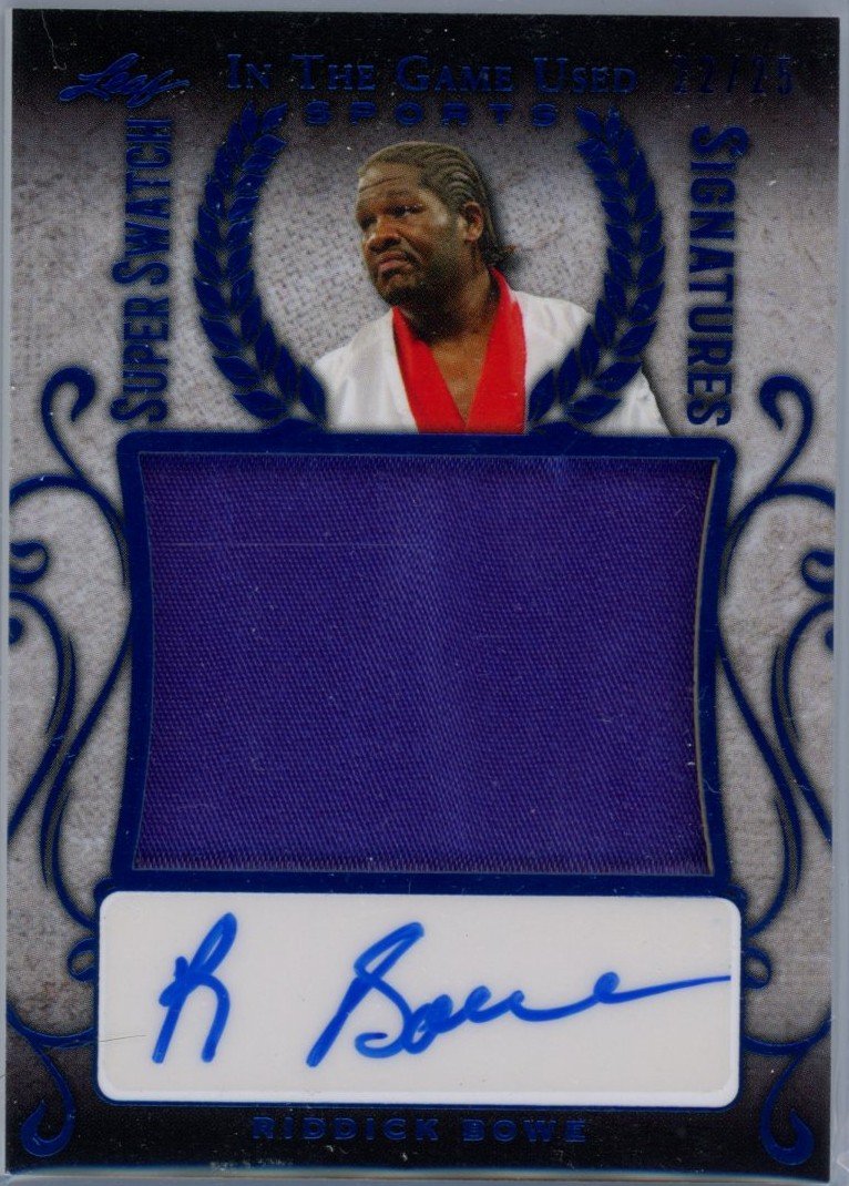2019 Leaf In the Game Used Super Swatch Signatures Navy Blue - Riddick Bowe