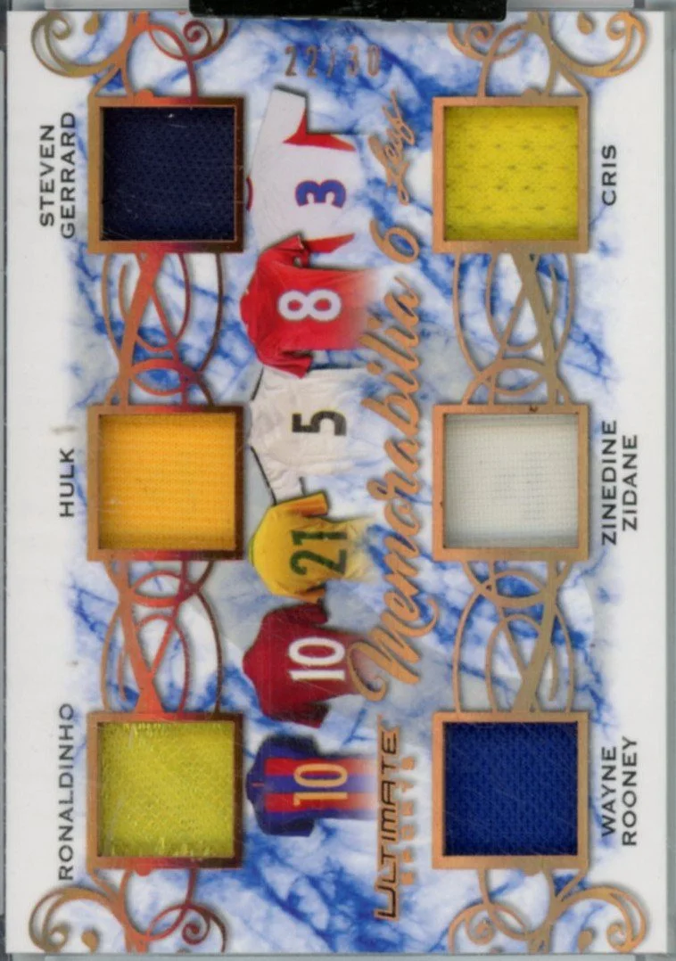 2021 Leaf Ultimate Sports Ultimate Memorabilia 6 Bronze - Cris / Ronaldinho / Wayne Rooney / Hulk / Zinedine Zidane / Steven Gerrard