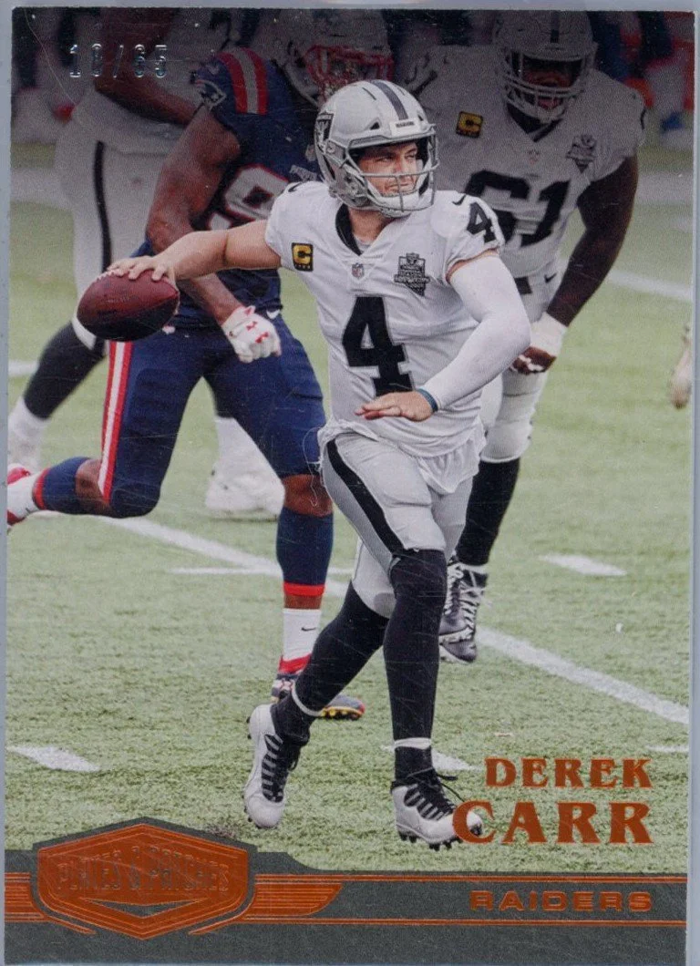 2020 Panini Plates & Patches Orange - Derek Carr