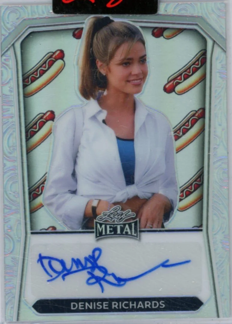 2024 Leaf Metal Independence Day Prismatic Hot Dog Autograph - Denise Richards