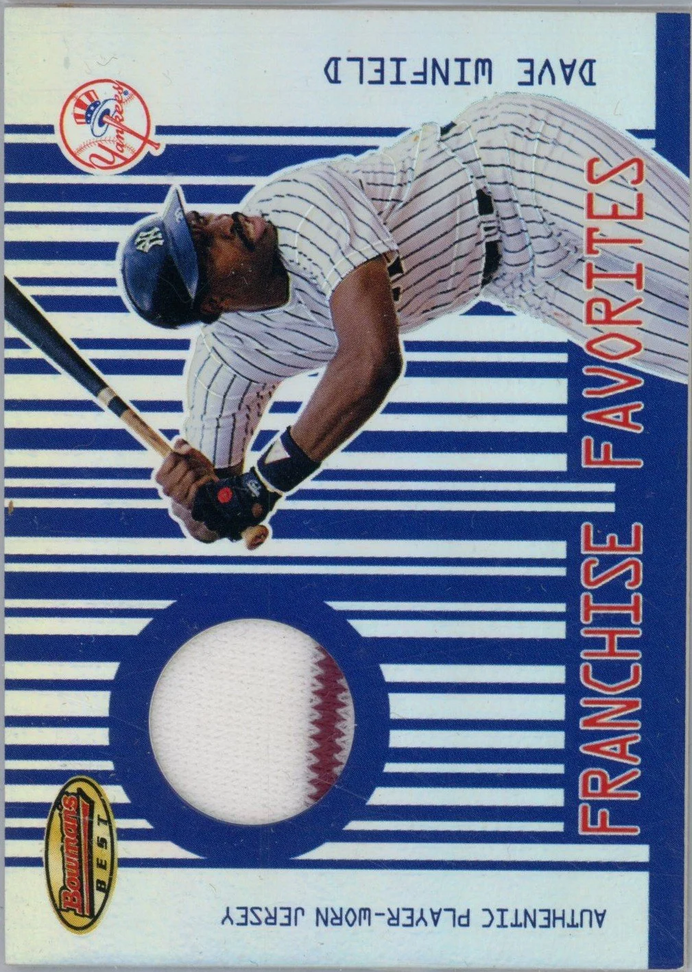 2001 Bowman Best Franchise Favorites GU Jersey - Dave Winfield